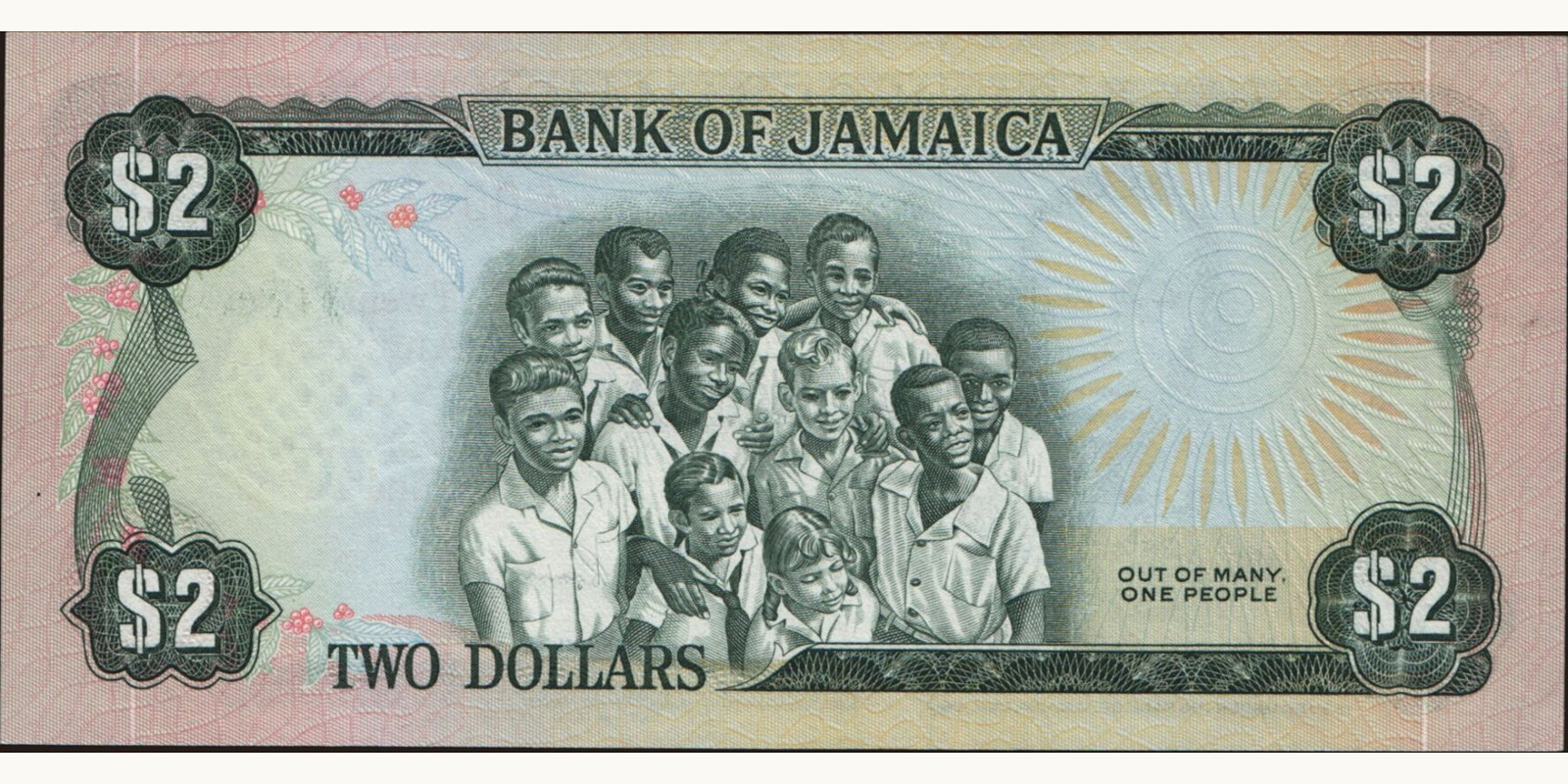 2 dollars Ямайка 1978 — Оборотная сторона