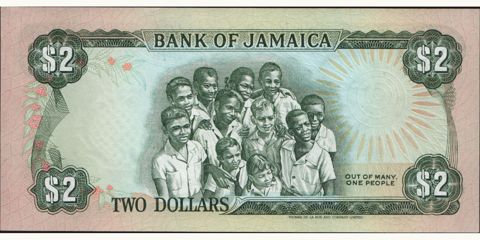 2 dollars Jamaica 1987 — Back side