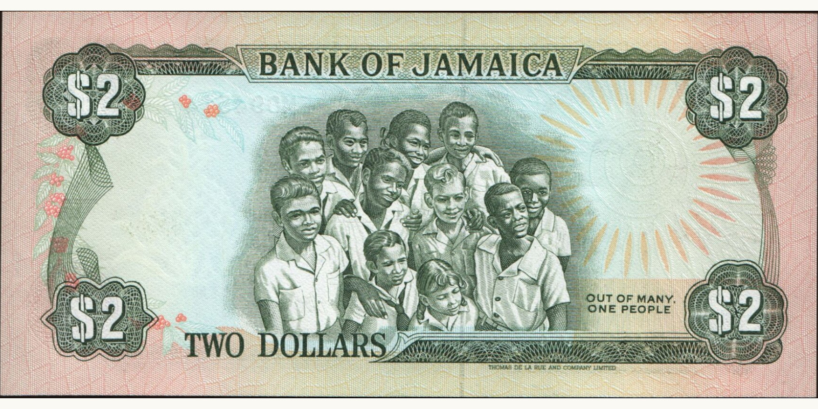 2 dollars Ямайка 1989 — Оборотная сторона