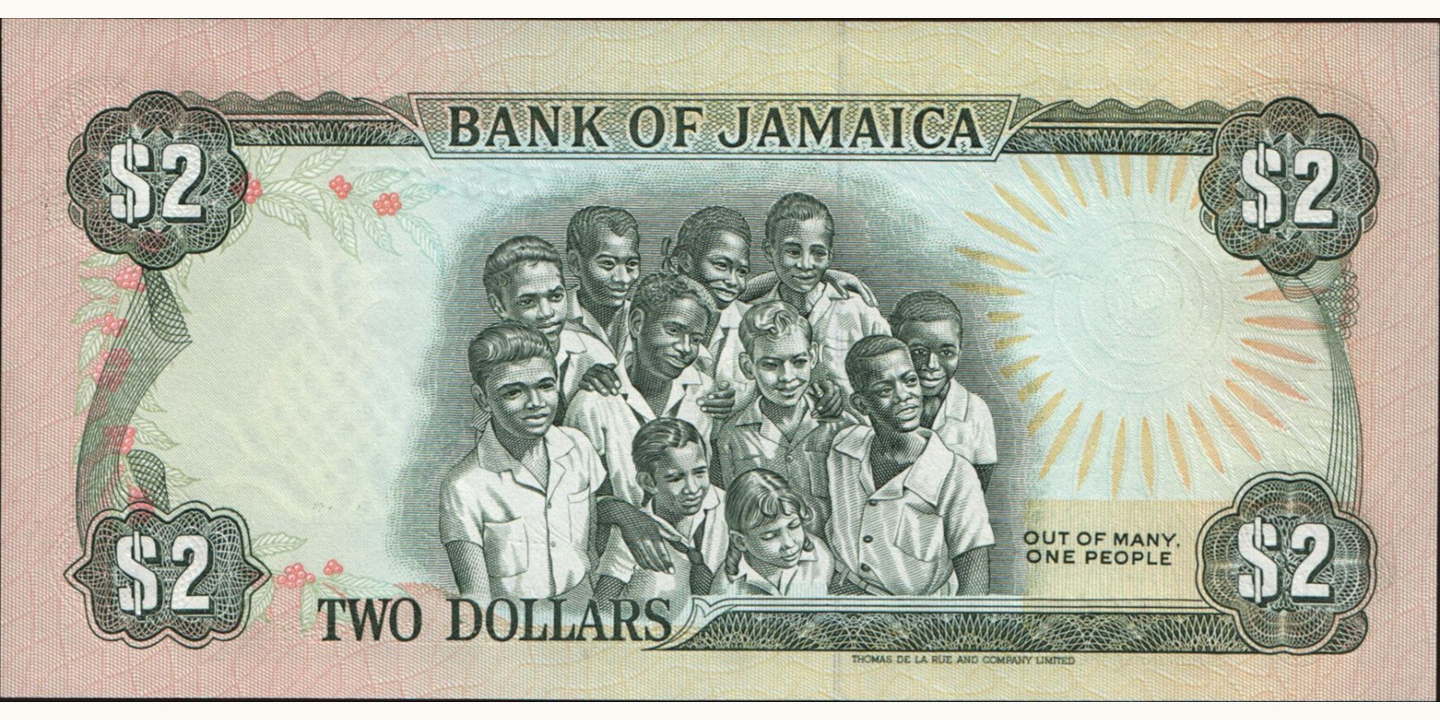 2 dollars Jamaica 1993 — Back side