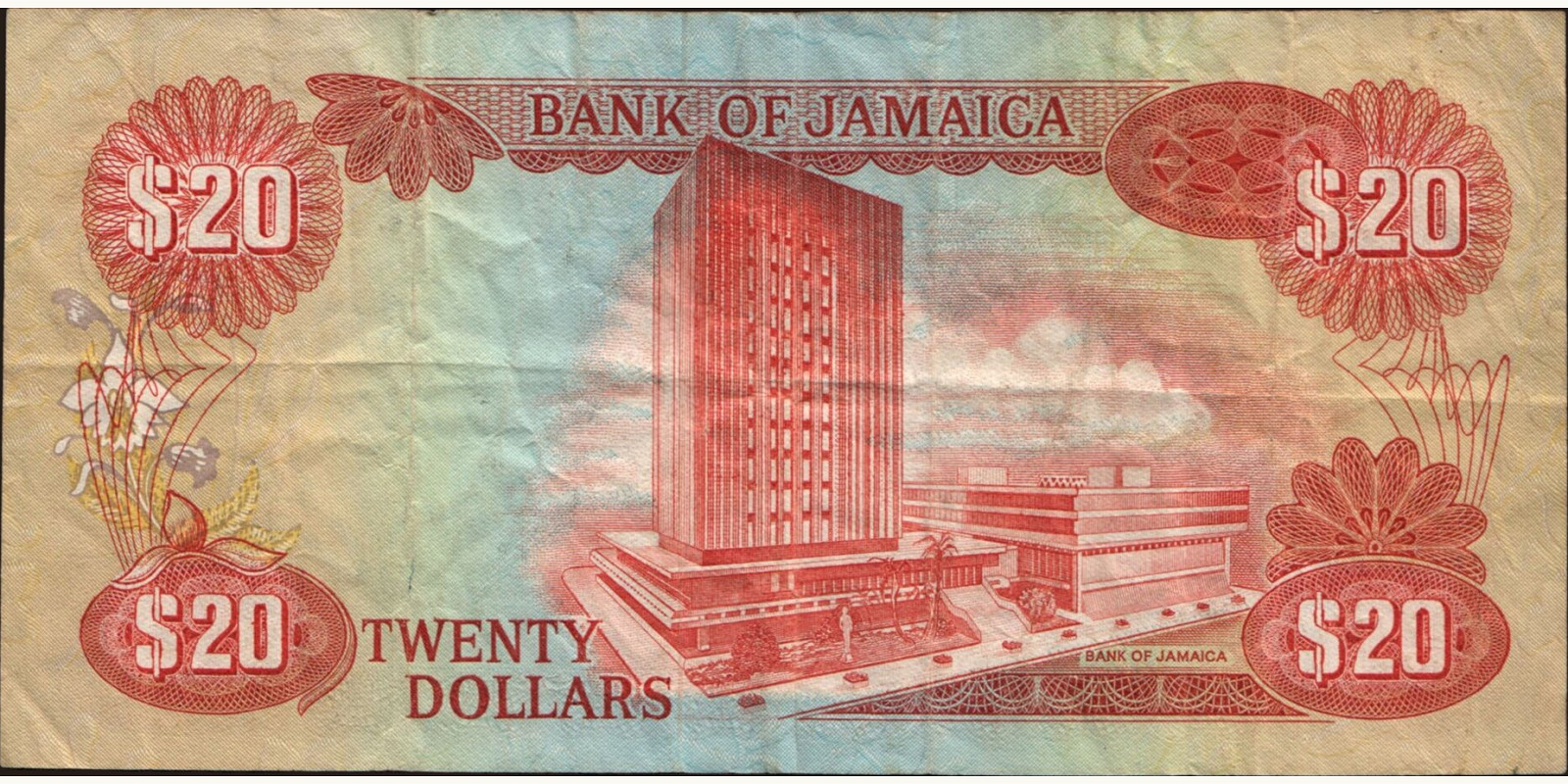 20 dollars Ямайка 1981 — Оборотная сторона