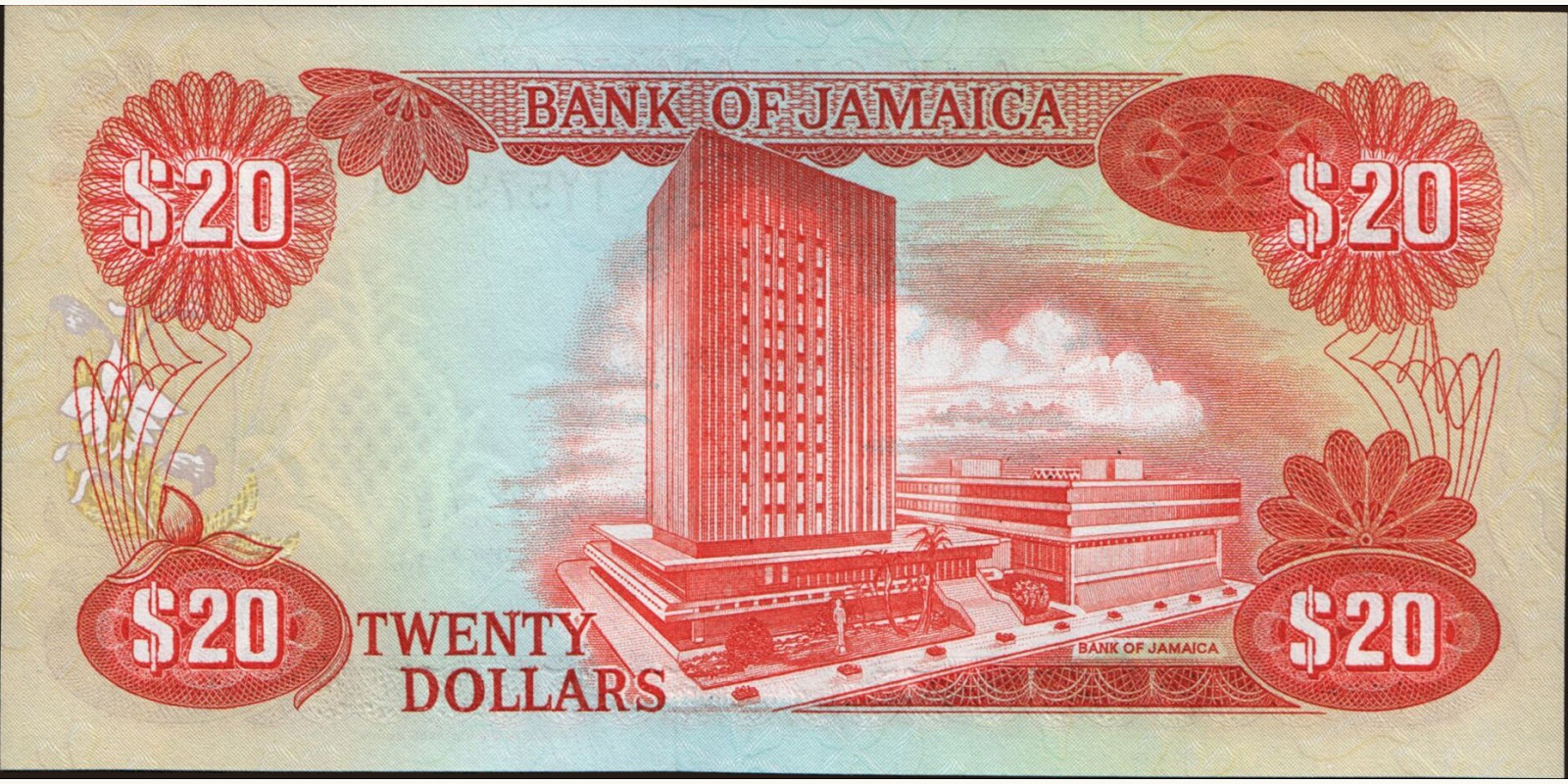 20 dollars Ямайка 1983 — Оборотная сторона