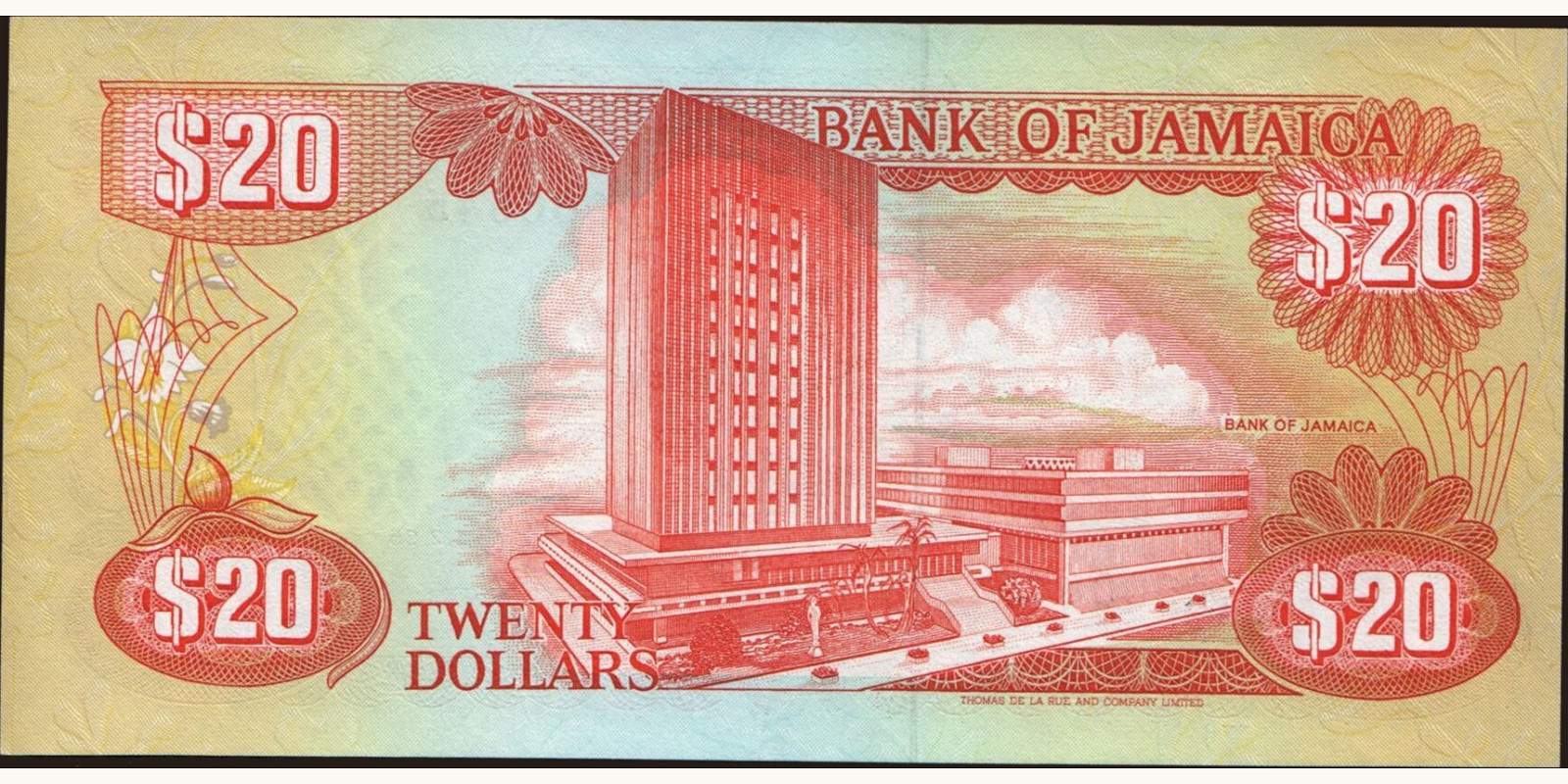 20 dollars Ямайка 1995 — Оборотная сторона