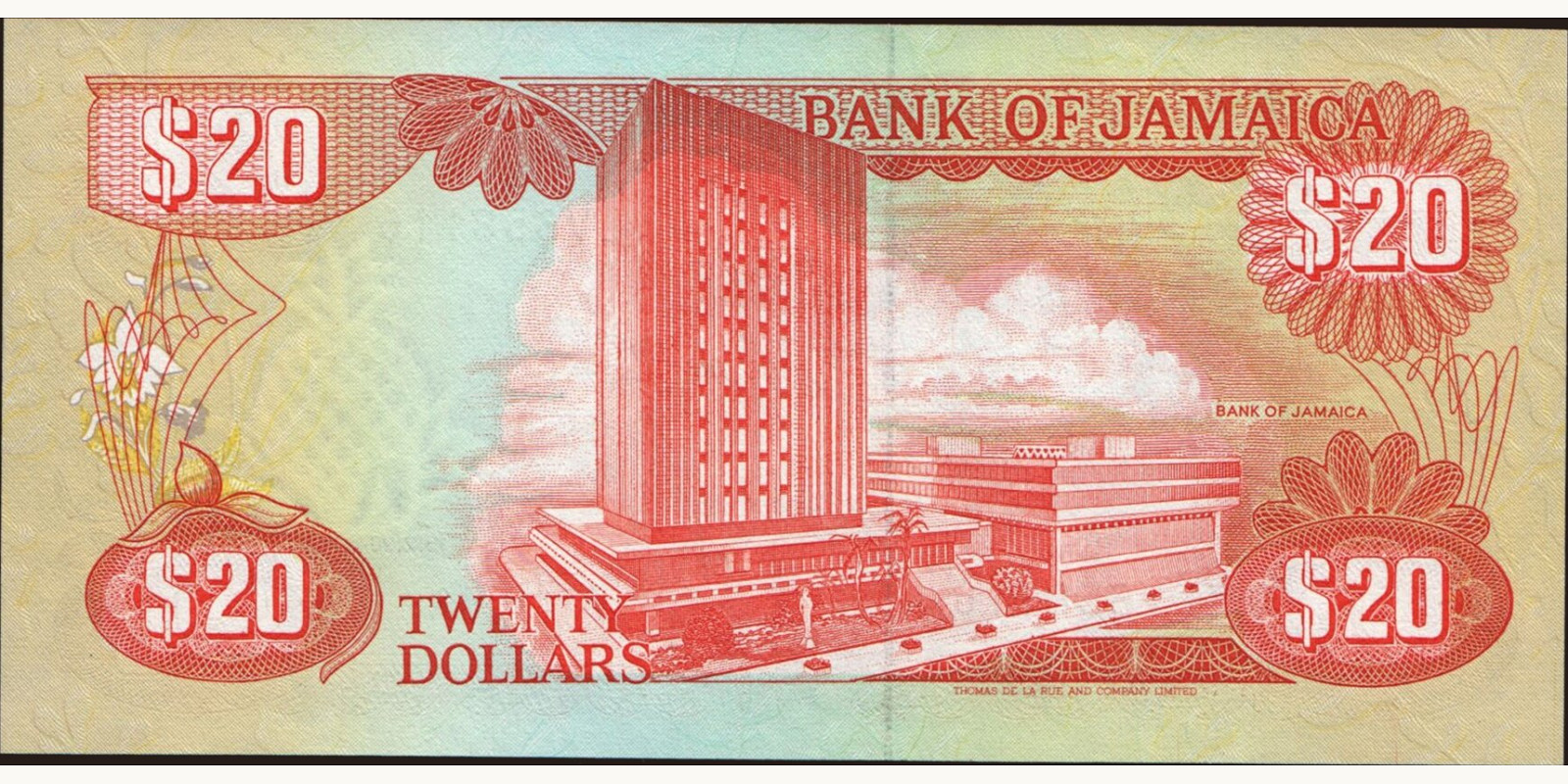 20 dollars Ямайка 1999 — Оборотная сторона