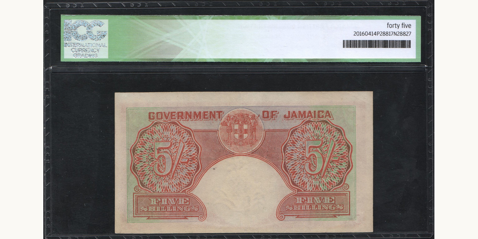 5 shilling Jamaica 1940 — Back side