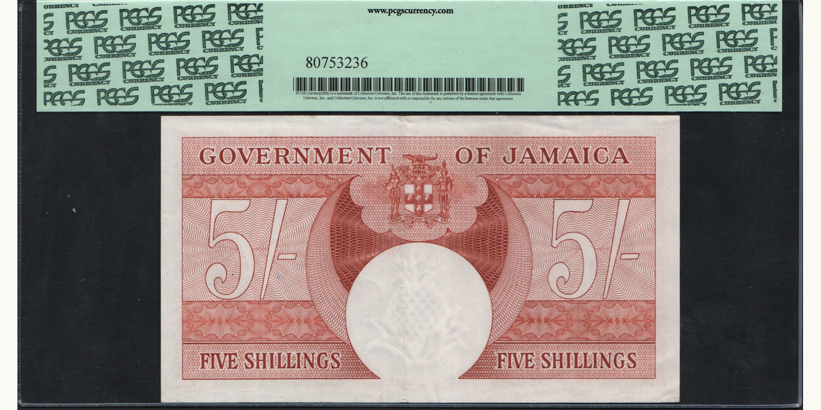 5 shilling Ямайка 1960 — Оборотная сторона