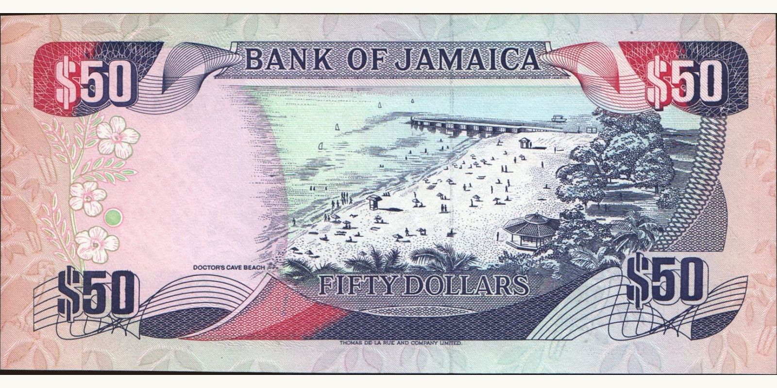 50 dollars Ямайка 1993 — Оборотная сторона
