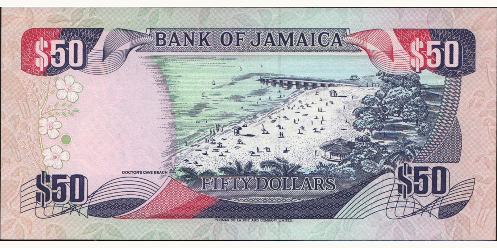 50 dollars Ямайка 1995 — Оборотная сторона