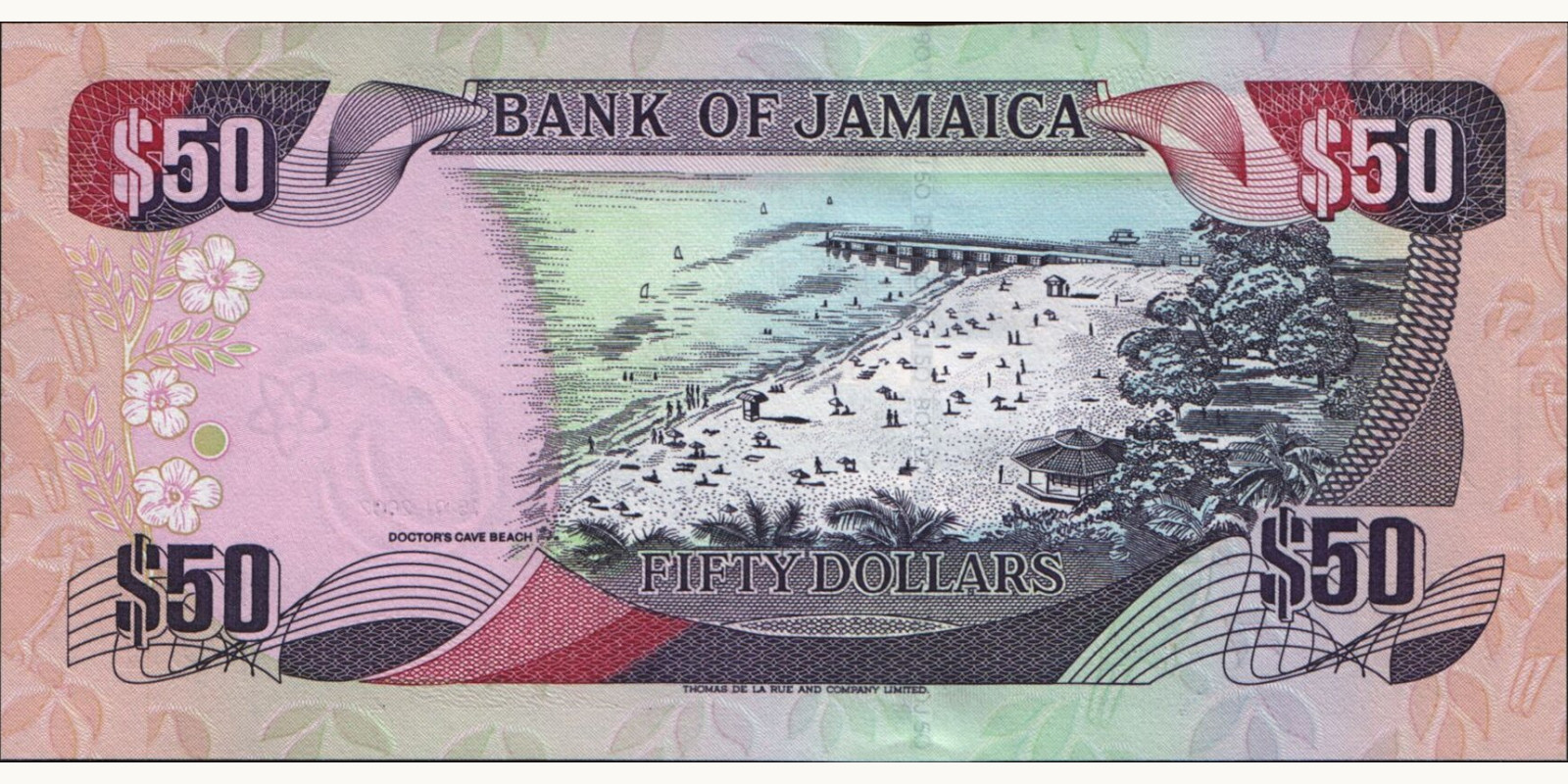 50 dollars Ямайка 2002 — Оборотная сторона