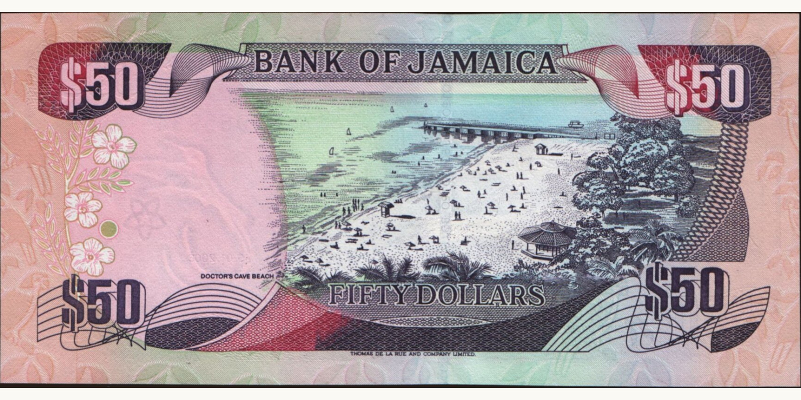 50 dollars Ямайка 2003 — Оборотная сторона