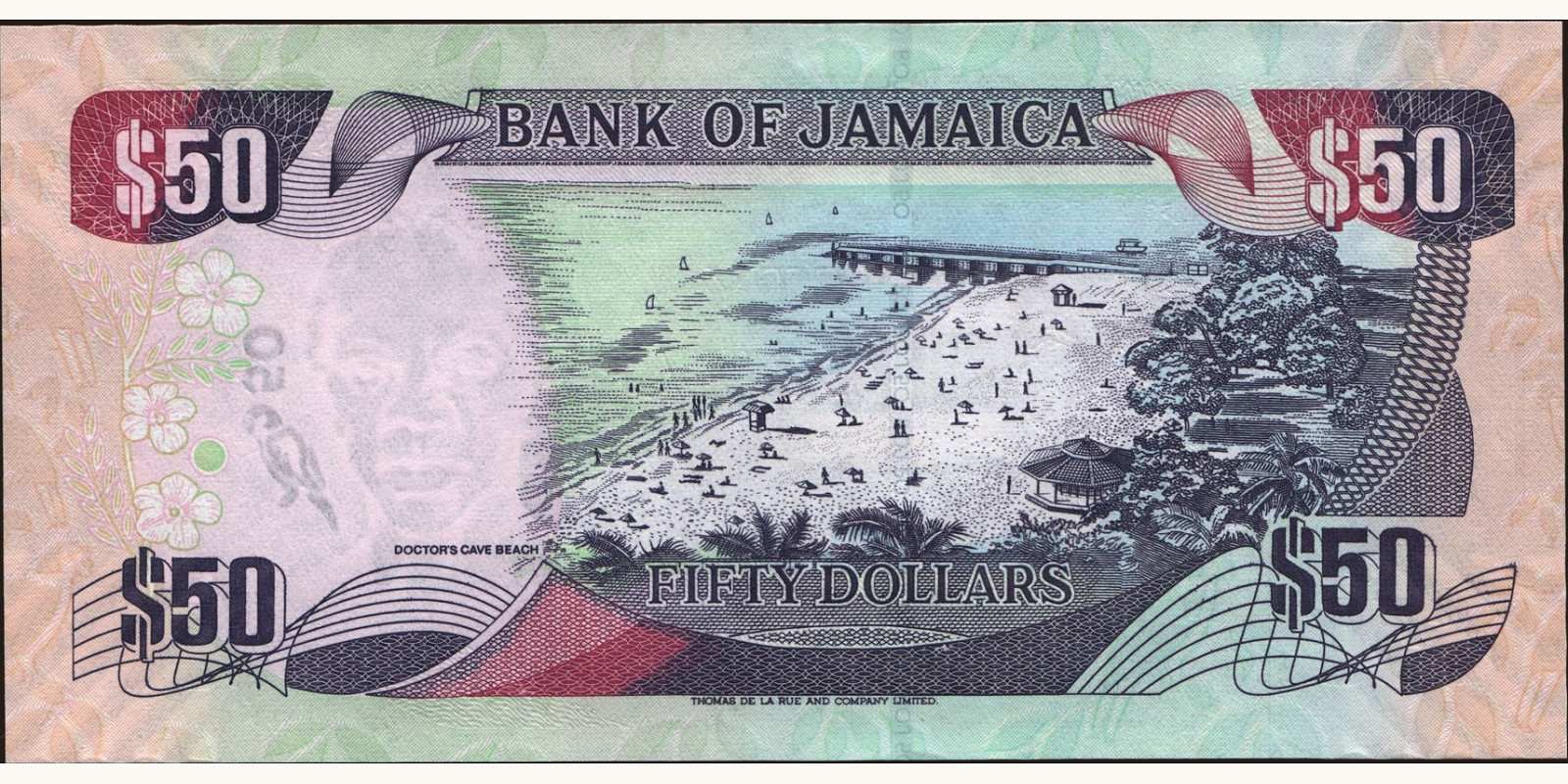 50 dollars Ямайка 2007 — Оборотная сторона