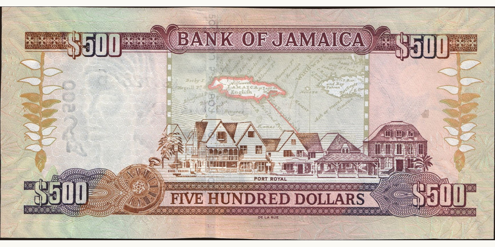 500 dollars Ямайка 2007 — Оборотная сторона