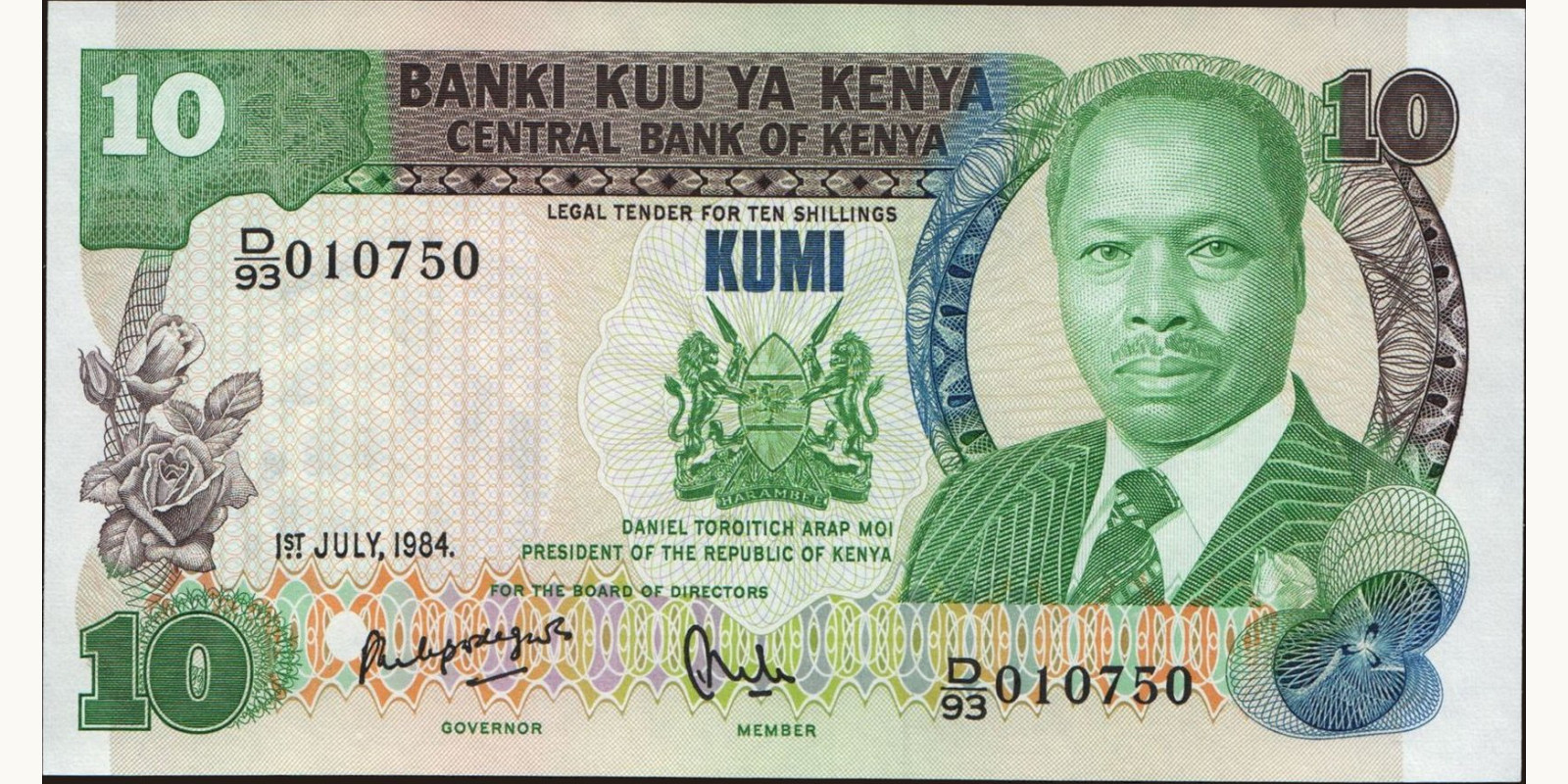 10 shilling Kenya 1984 — Front side