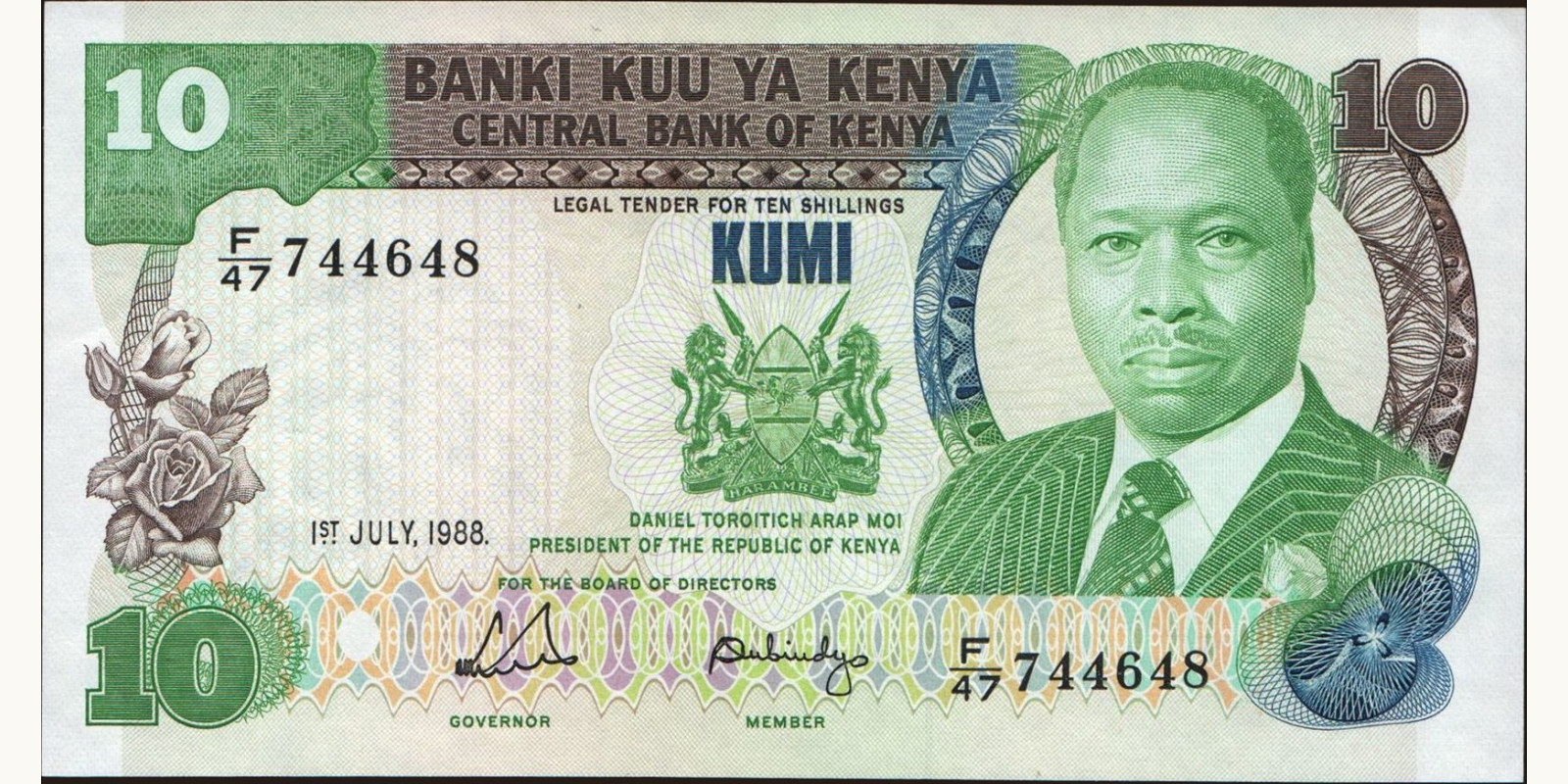 10 shilling Kenya 1988 — Front side