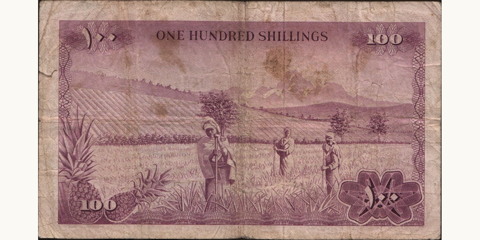 100 shilling Кения 1968 — Оборотная сторона