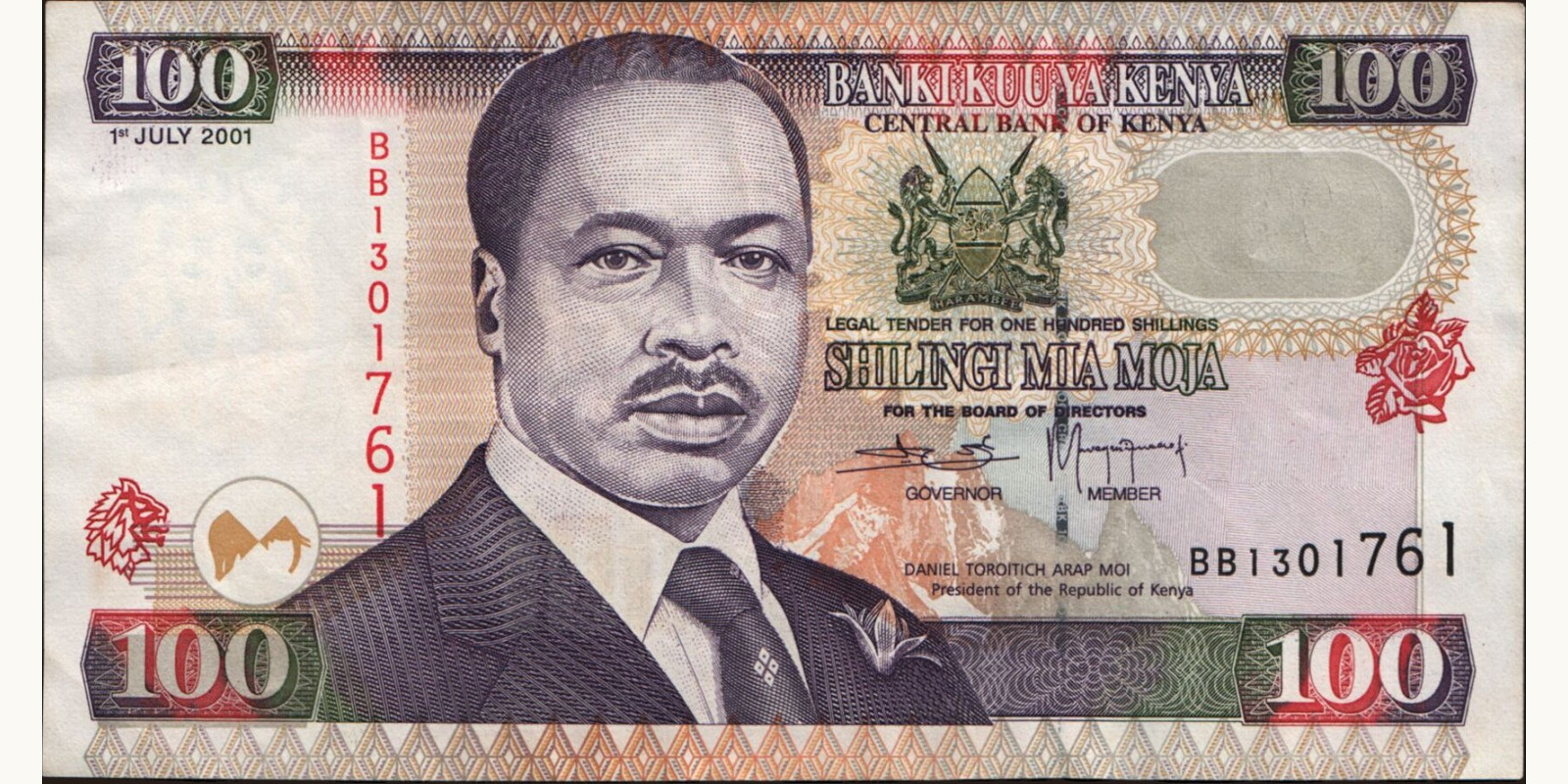 100 shilling Kenya 2001 — Front side
