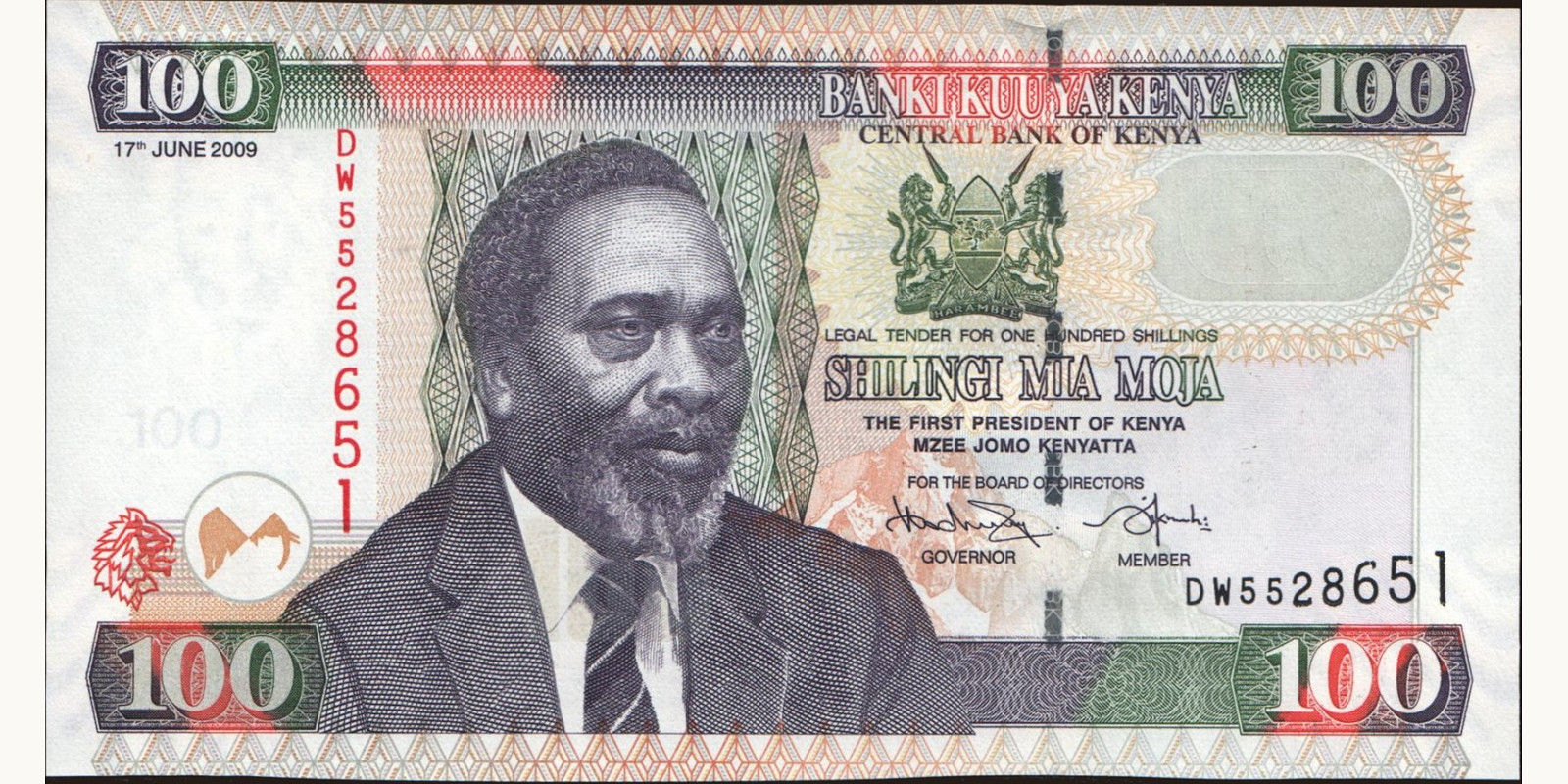 100 shilling Kenya 2009 — Front side
