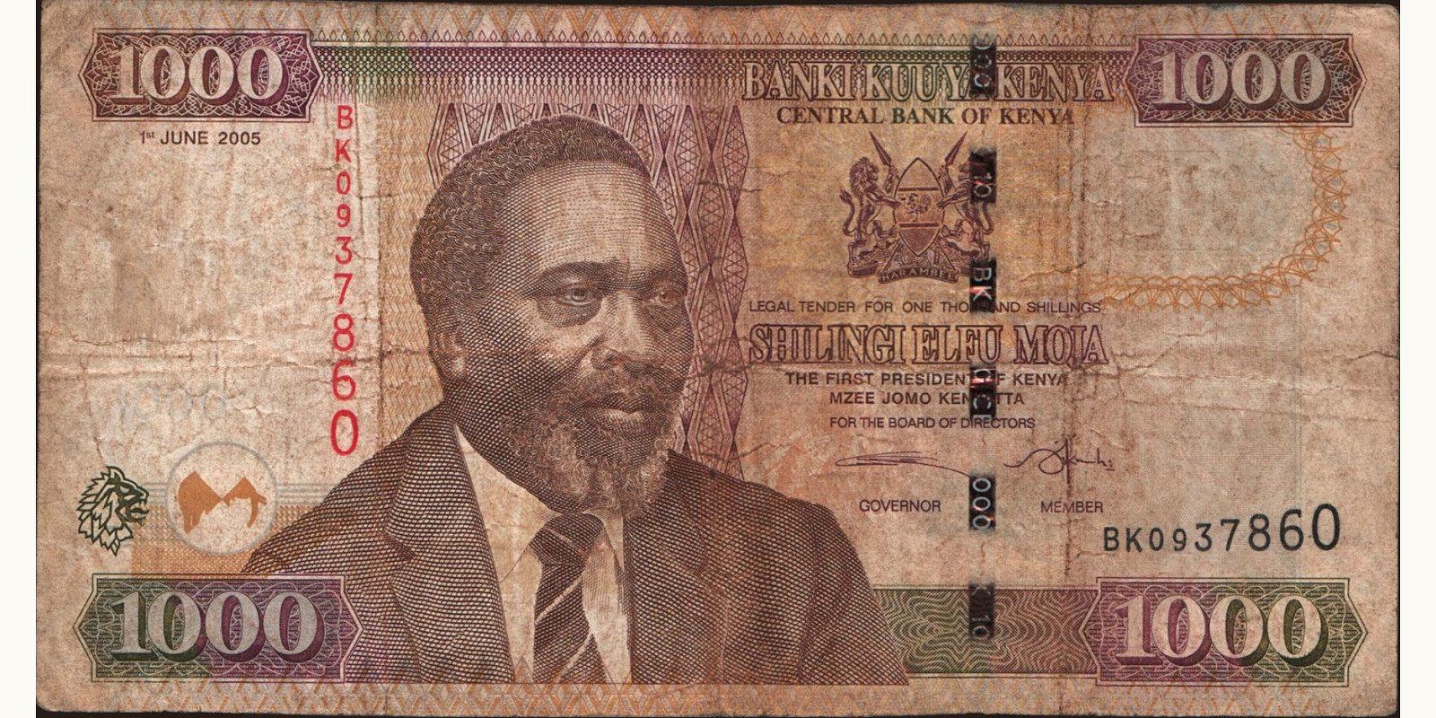 1000 shilling Kenya 2005 — Front side