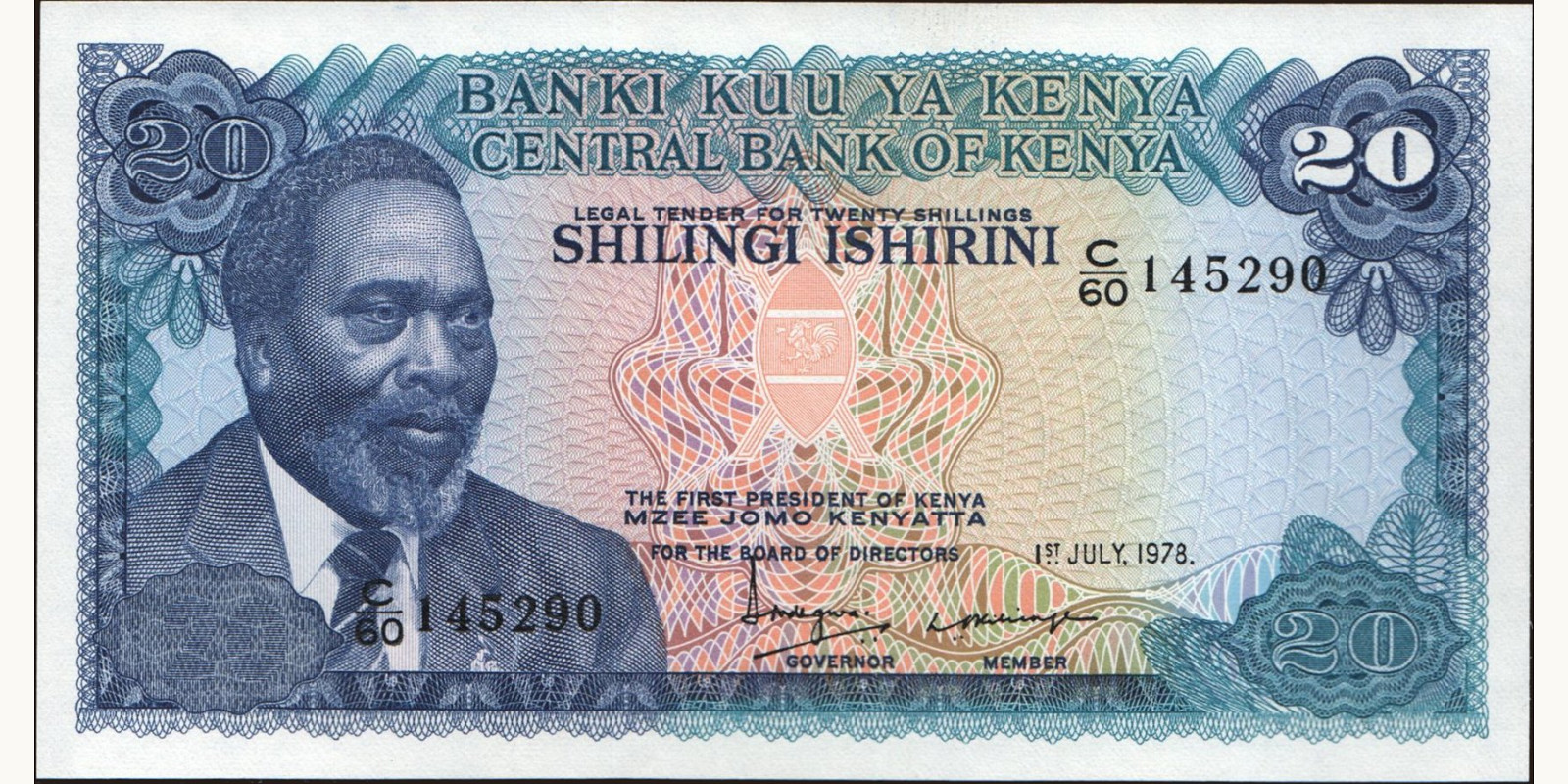 20 shilling Кения 1978 — Лицевая сторона
