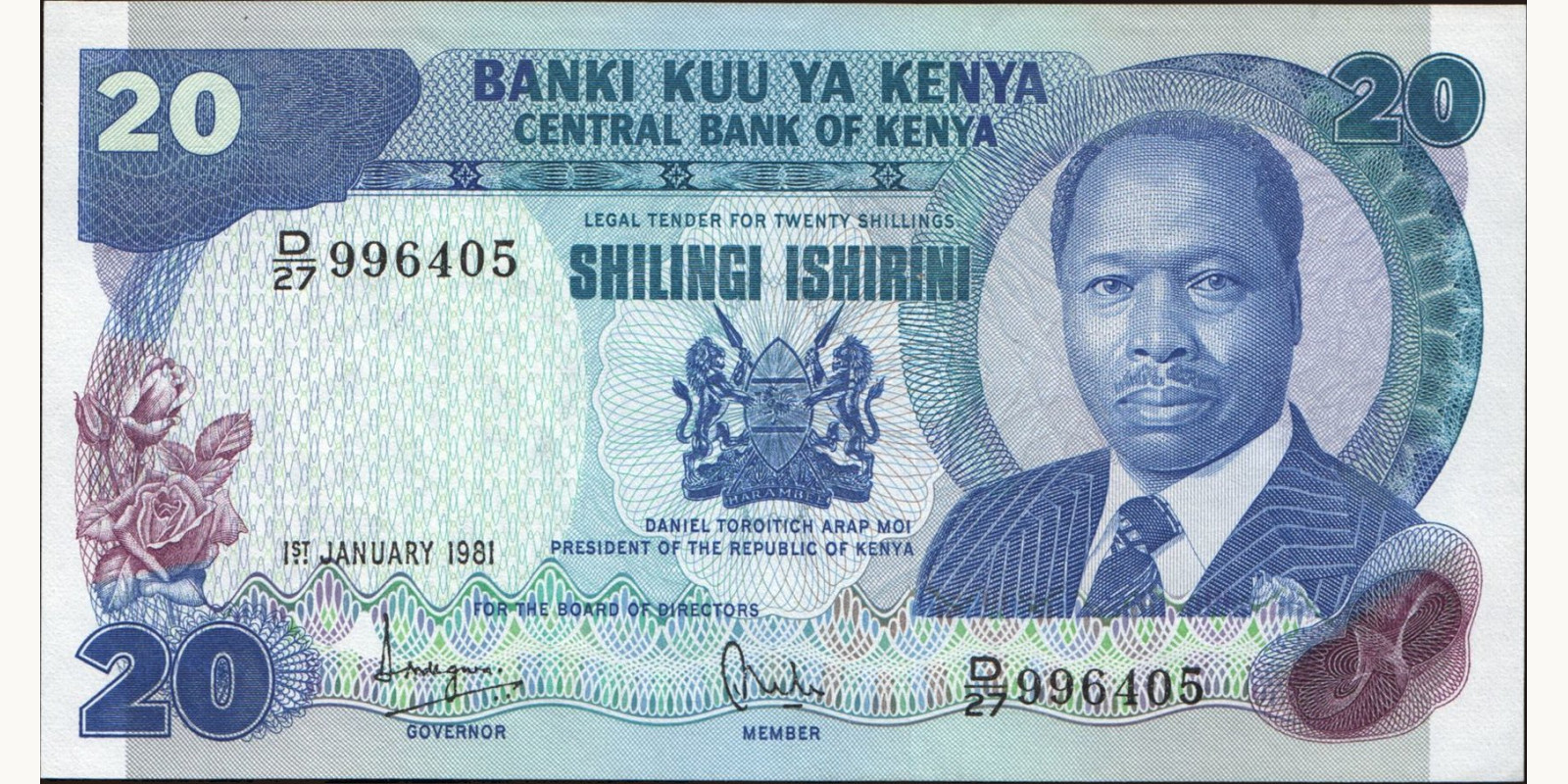 20 shilling Kenya 1981 — Front side