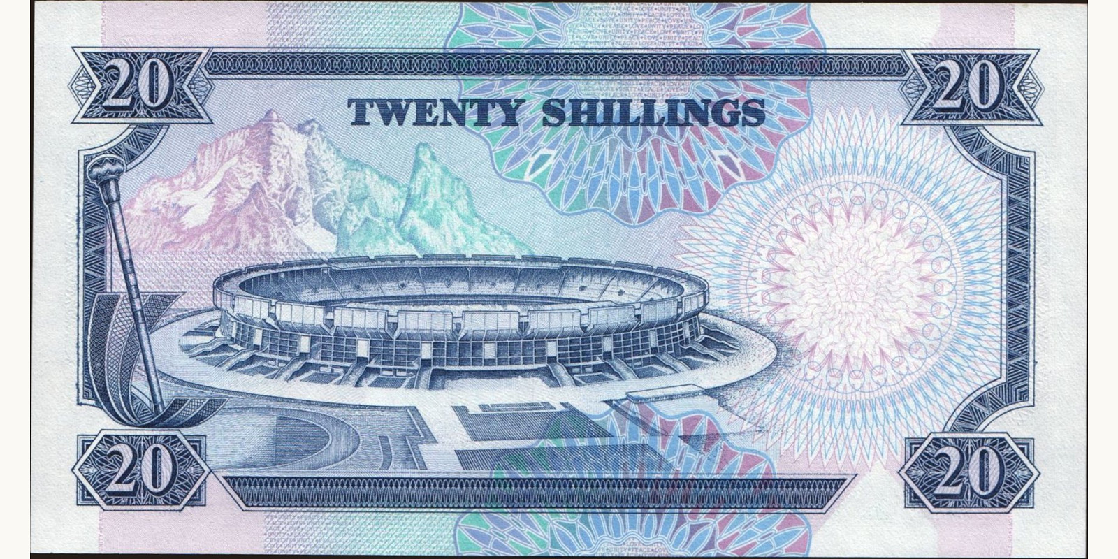 20 shilling Кения 1990 — Оборотная сторона