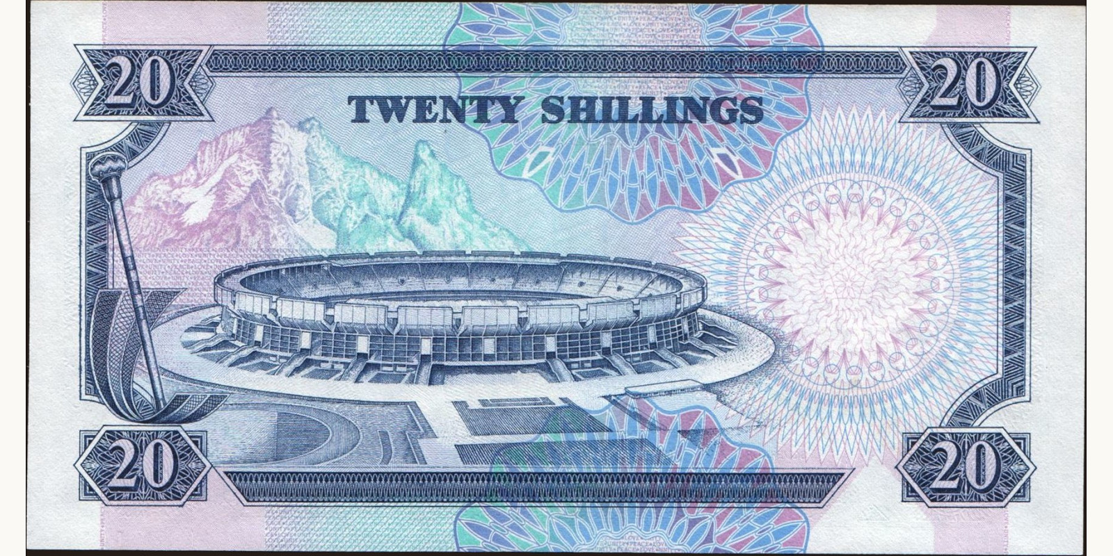 20 shilling Кения 1991 — Оборотная сторона