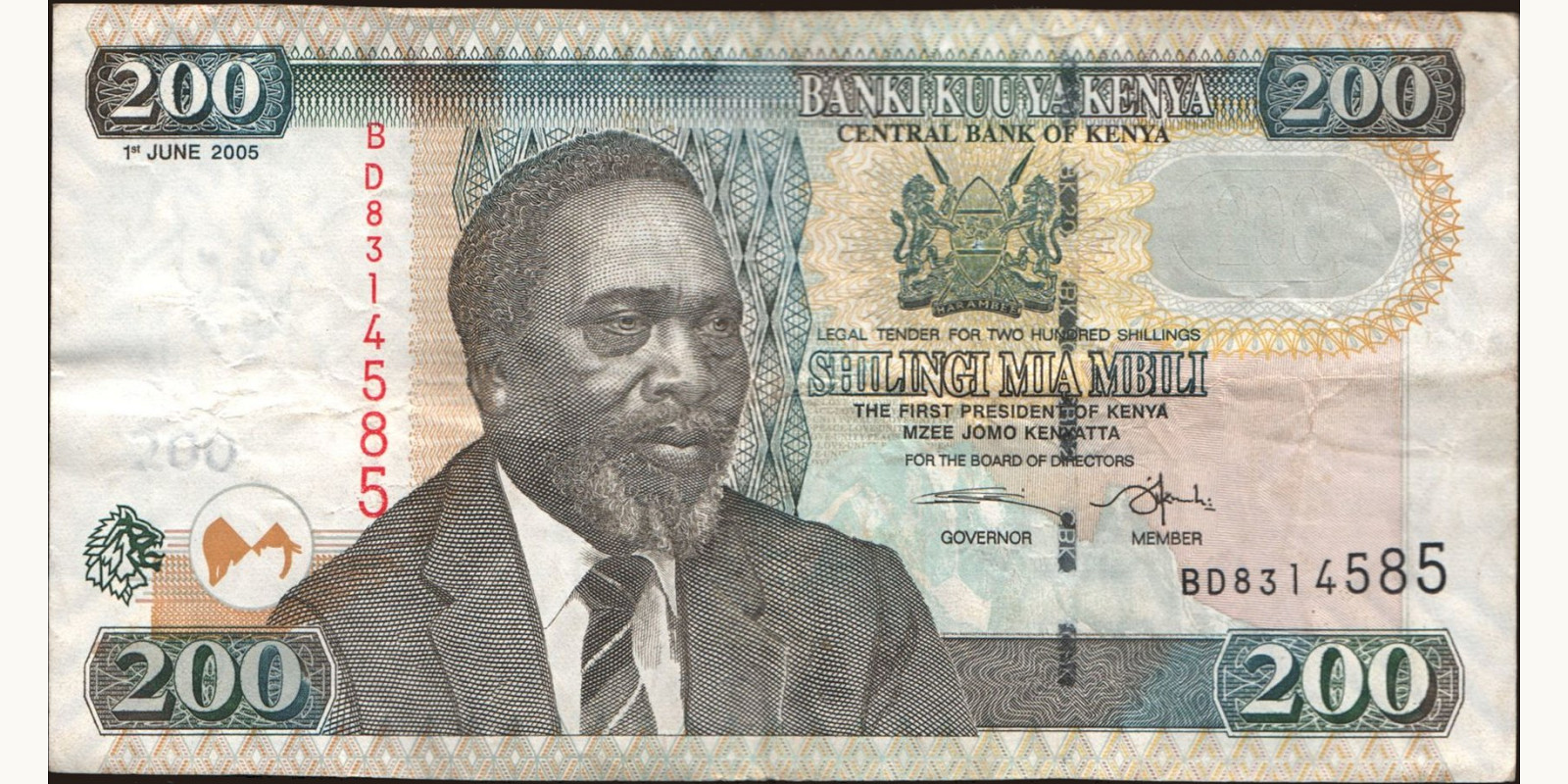 200 shilling Kenya 2005 — Front side