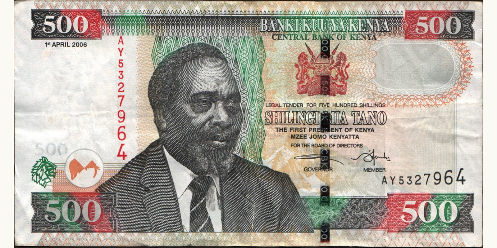 500 shilings Kenya 2006 — Front side