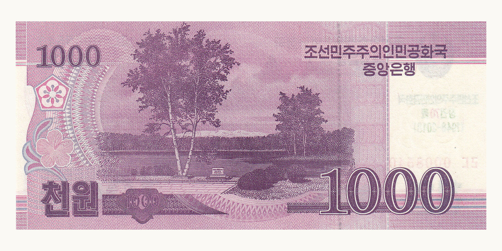 1000 won КНДР 2018 — Оборотная сторона