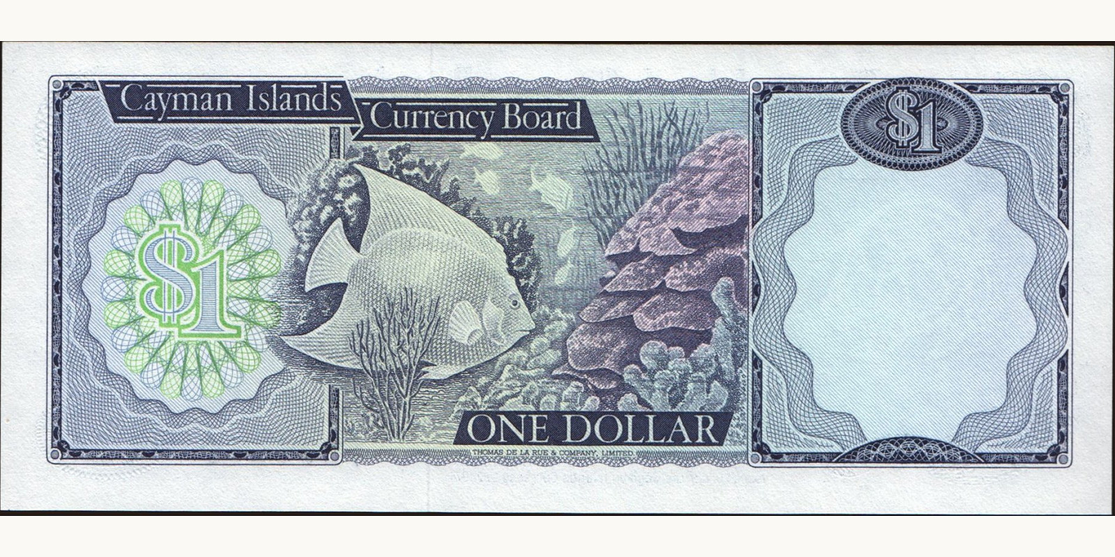 1 dollars о-ва Кайман 1985 — Оборотная сторона