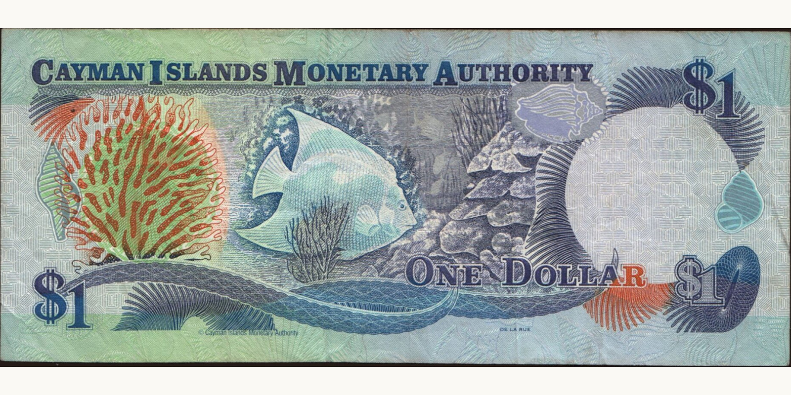1 dollars Cayman Islands 1996 — Back side