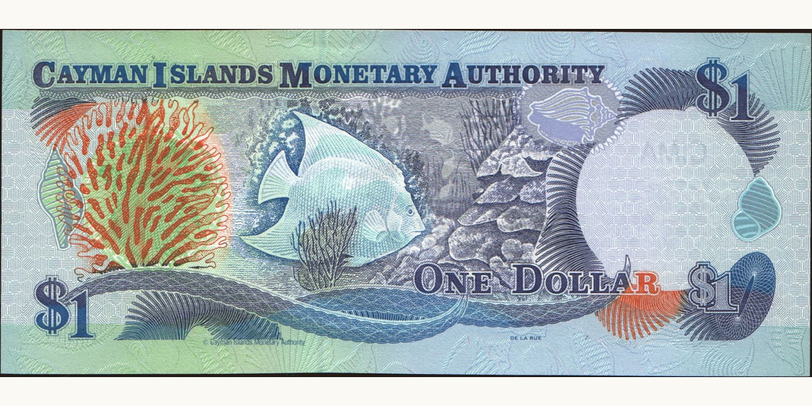 1 dollars о-ва Кайман 1998 — Оборотная сторона