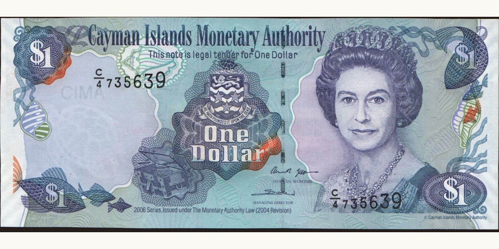 1 dollars о-ва Кайман 2006 — Лицевая сторона