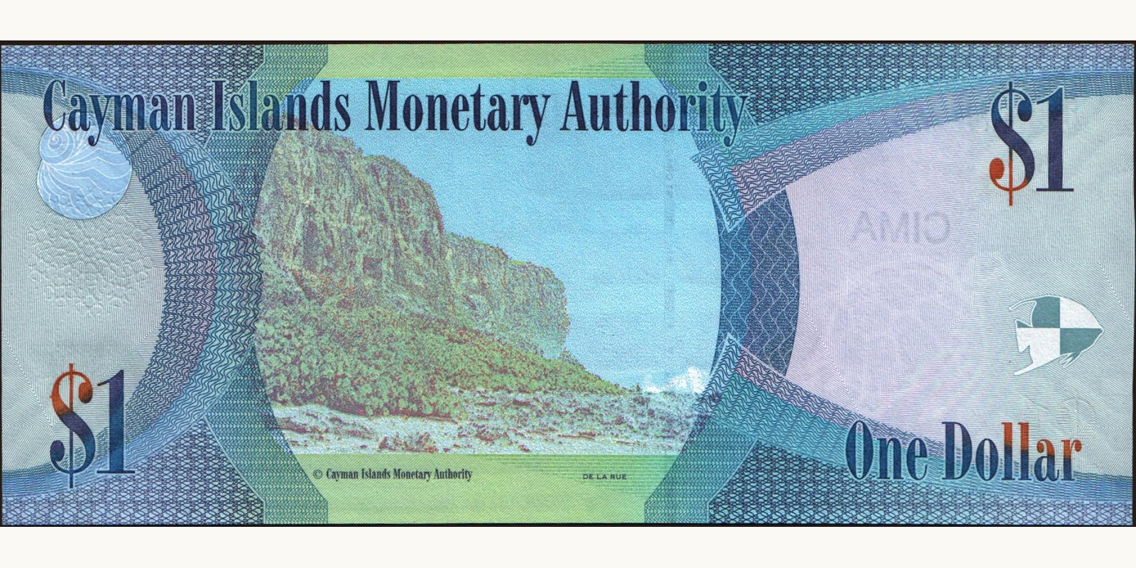 1 dollars о-ва Кайман 2011 — Оборотная сторона