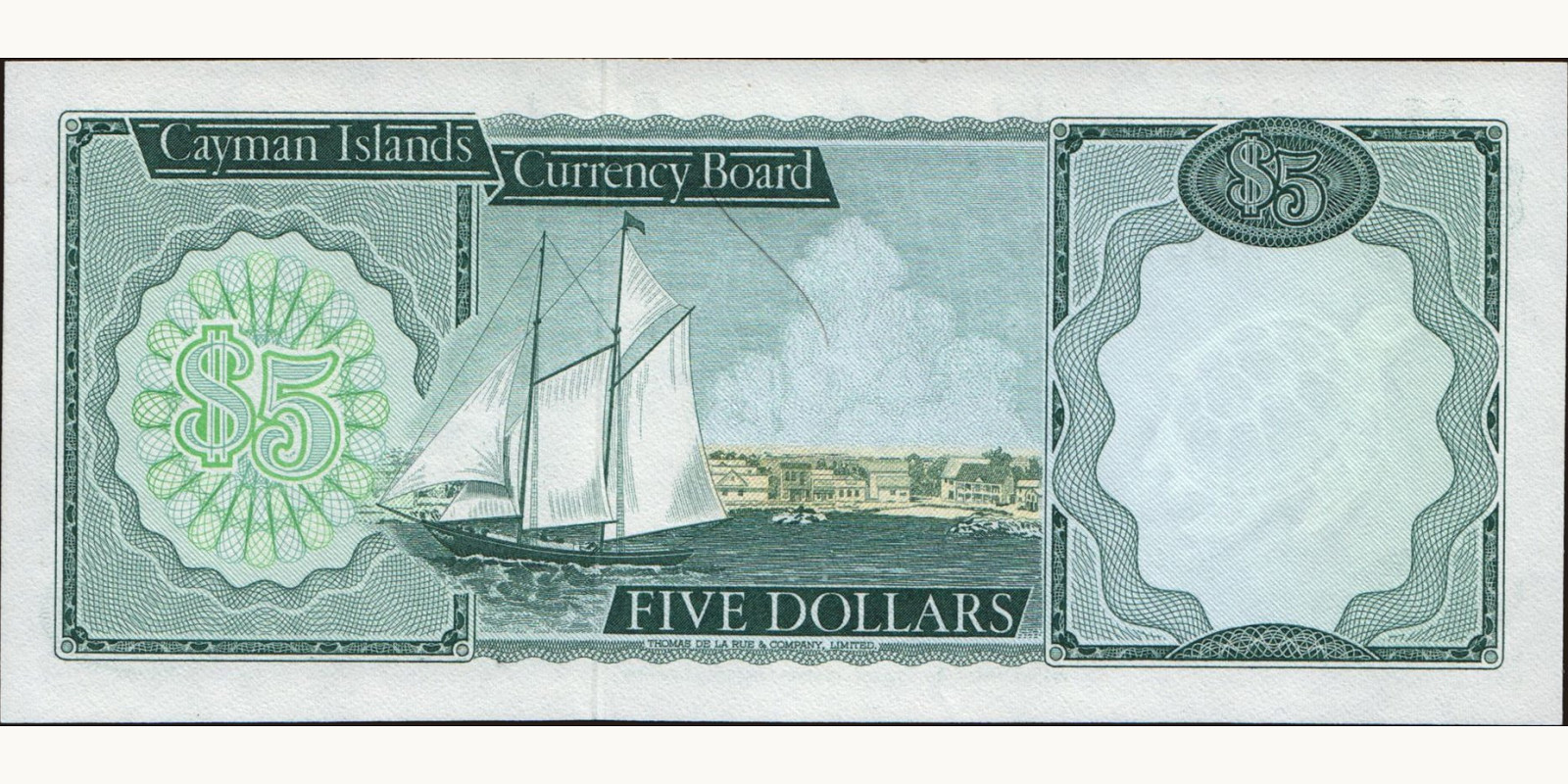 5 dollars о-ва Кайман 1971 — Оборотная сторона