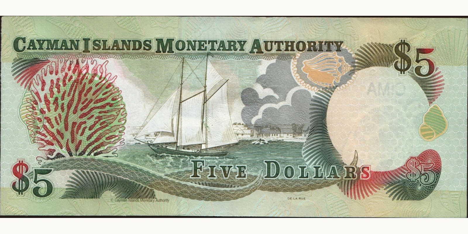 5 dollars Cayman Islands 2001 — Back side