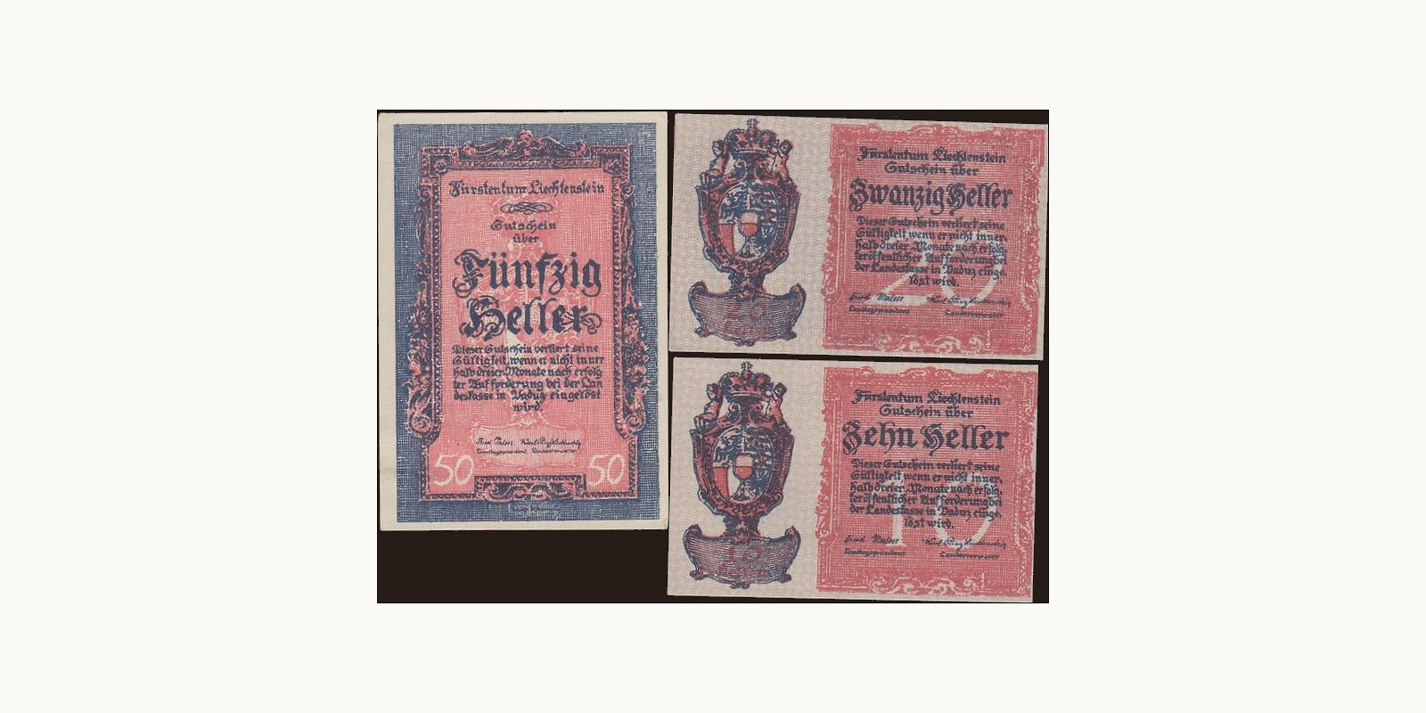 50 heller Liechtenstein 1920 — Front side