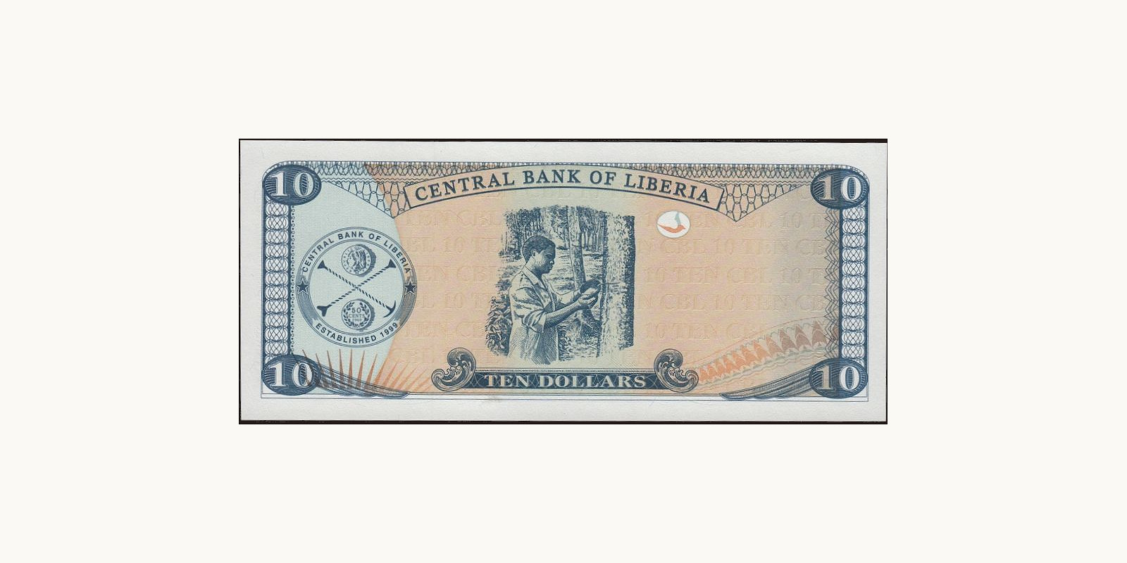 10 dollars Liberia 2009 — Back side