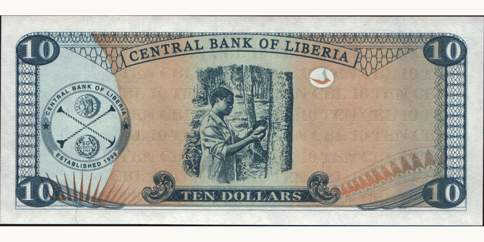 10 dollars Liberia 2011 — Back side