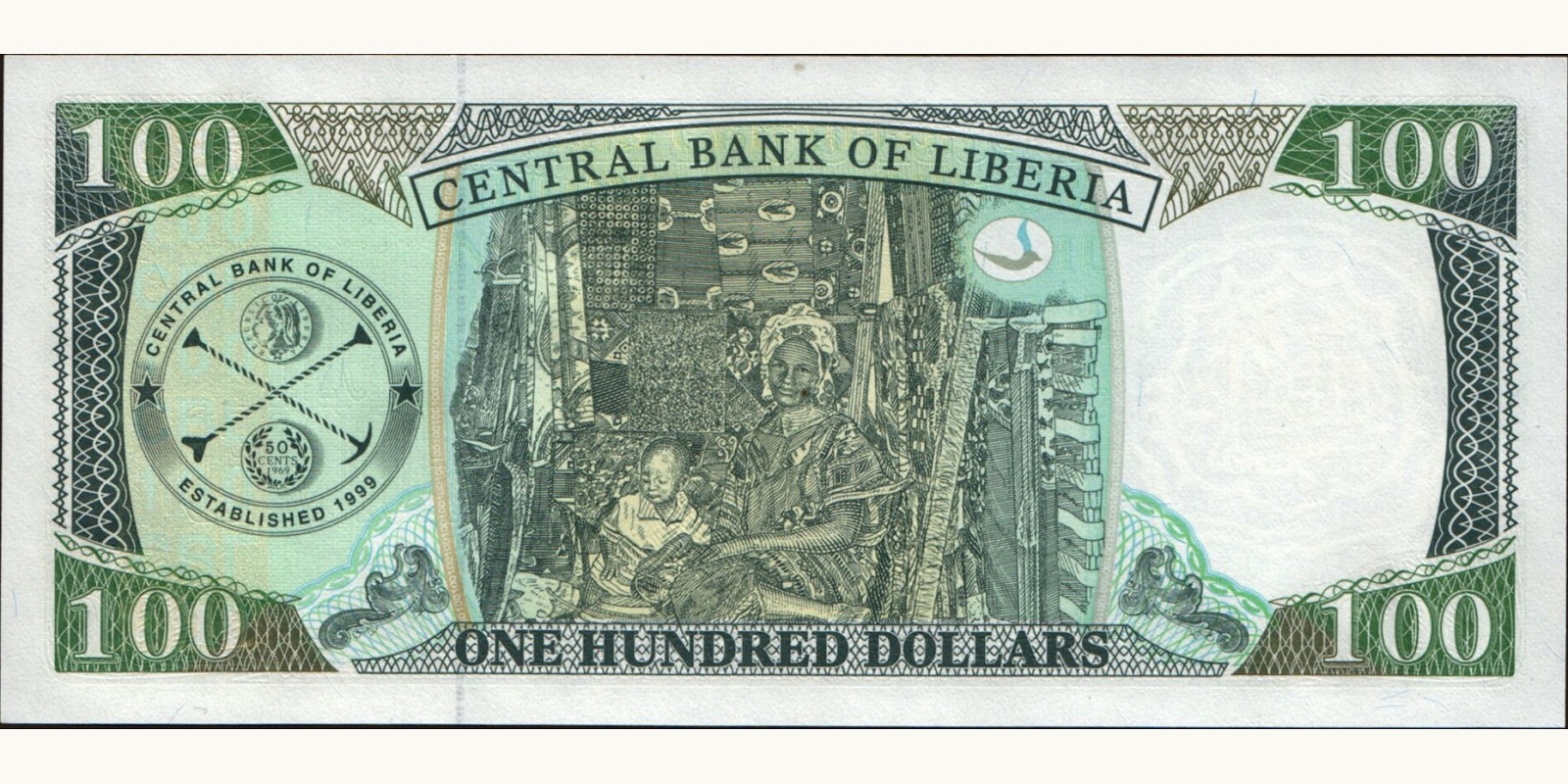 100 dollars Liberia 2011 — Back side