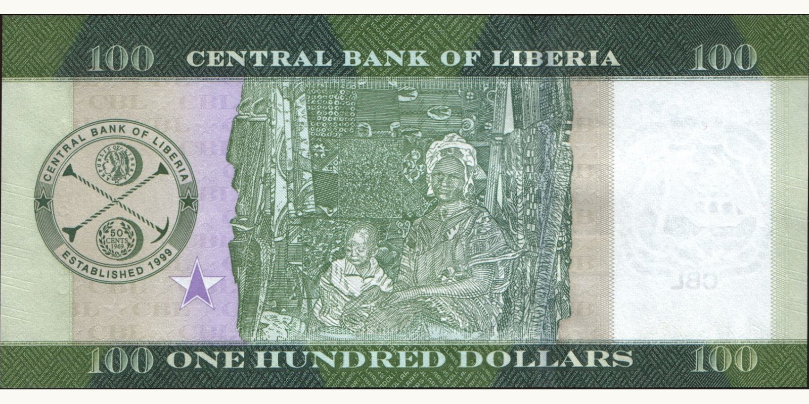 100 dollars Liberia 2016 — Back side
