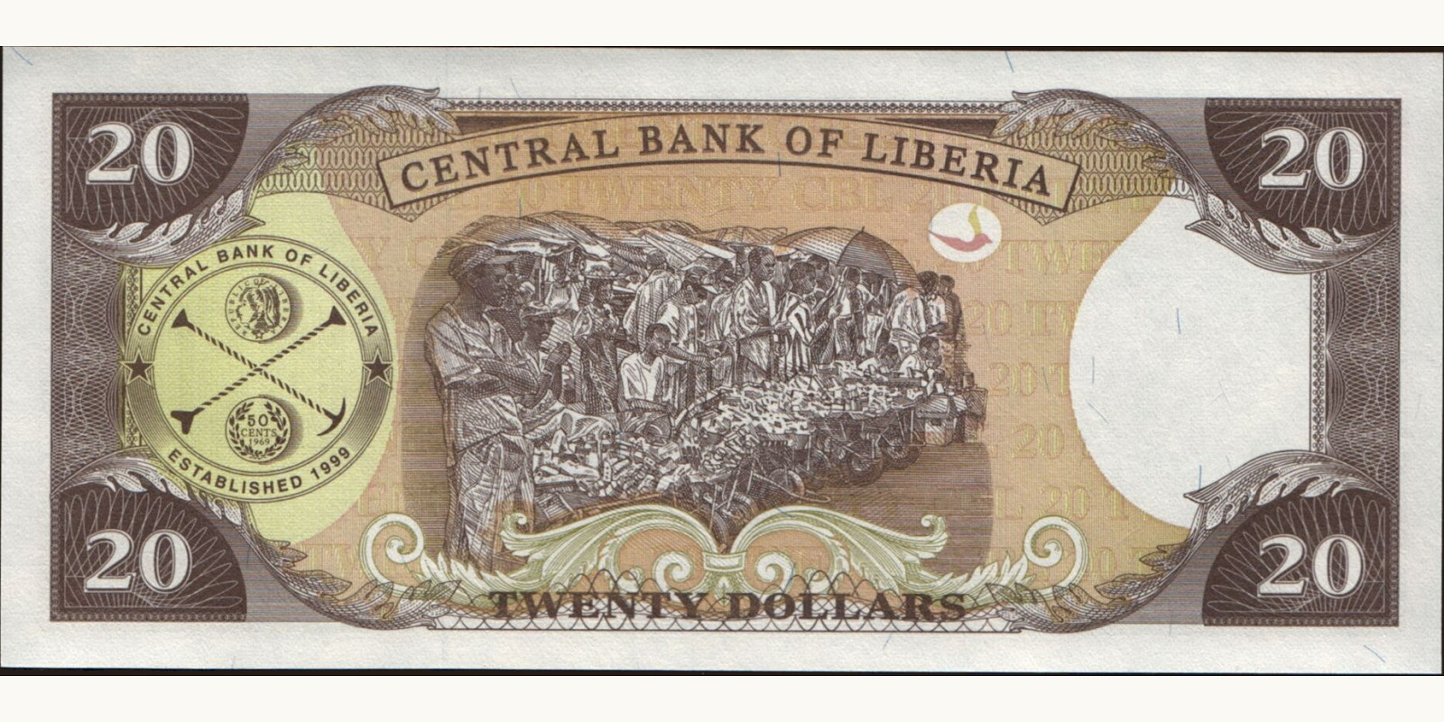20 dollars Liberia 2011 — Back side