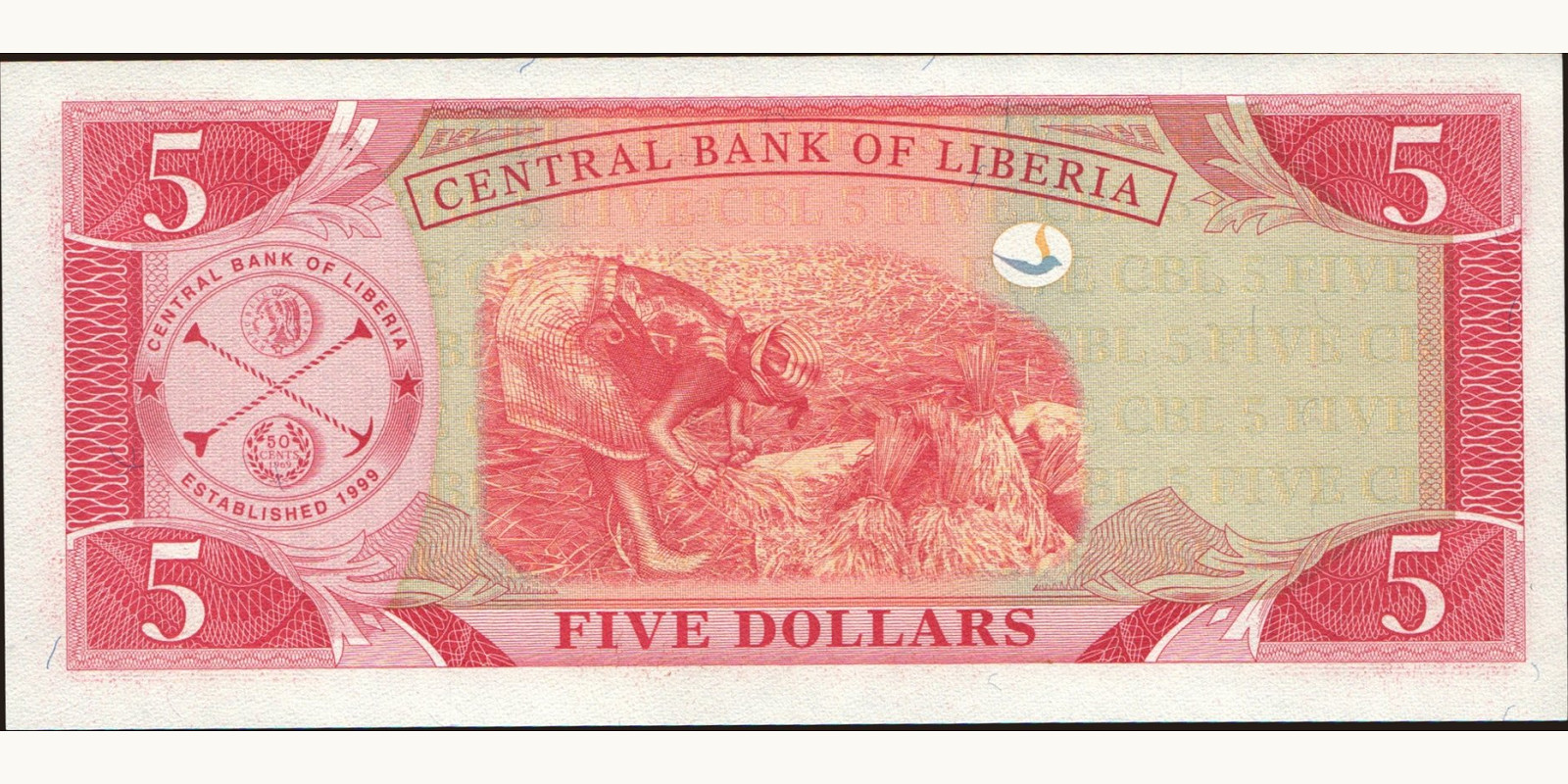 5 dollars Либерия 2006 — Оборотная сторона