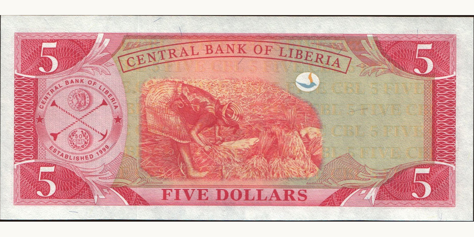 5 dollars Liberia 2011 — Back side
