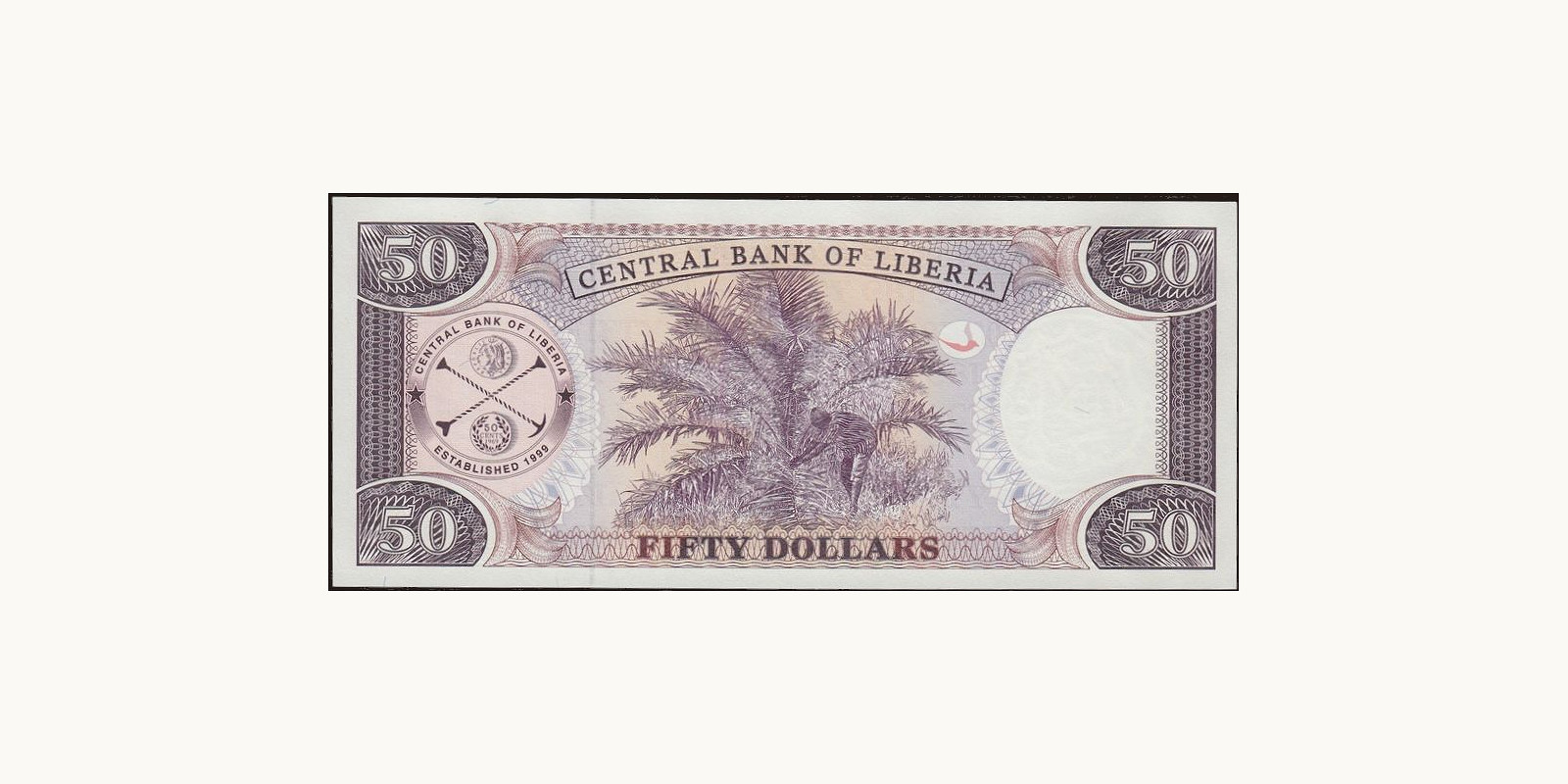 50 dollars Liberia 2009 — Back side
