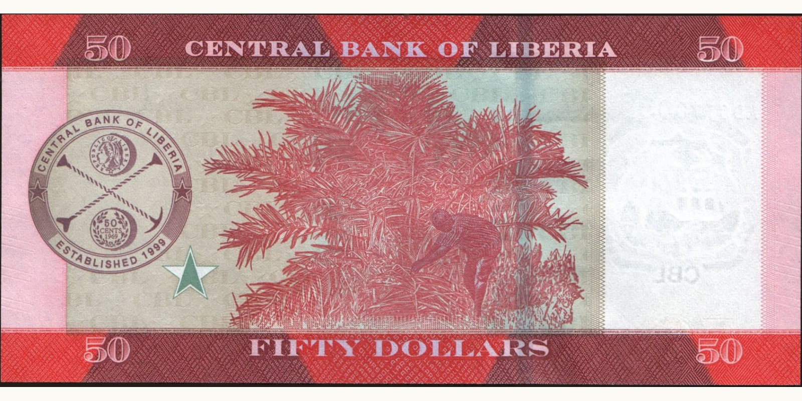 50 dollars Liberia 2016 — Back side