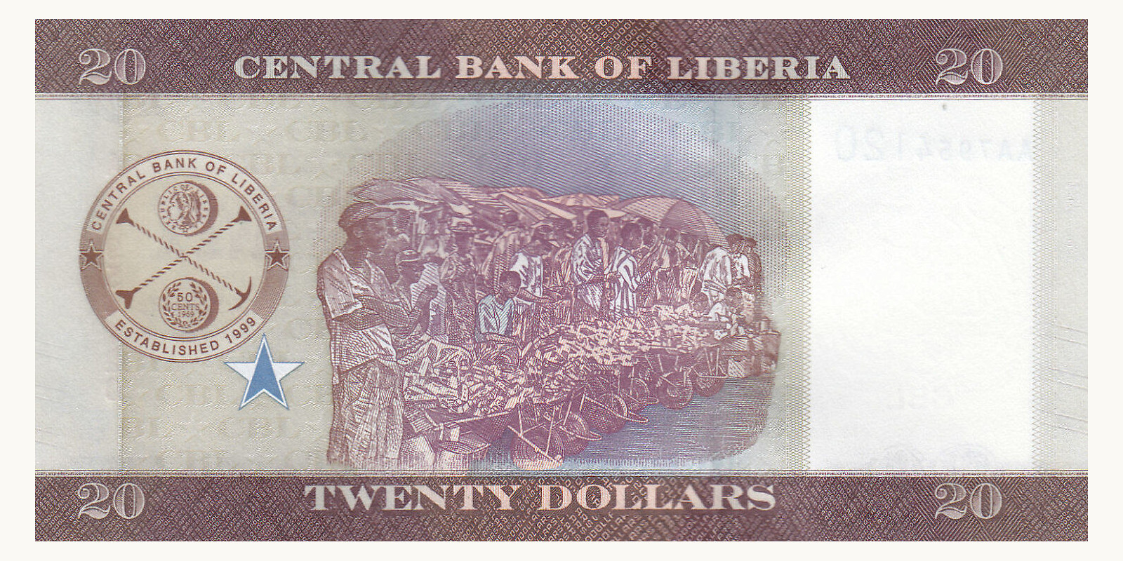 20 dollars Liberia 2016 — Back side