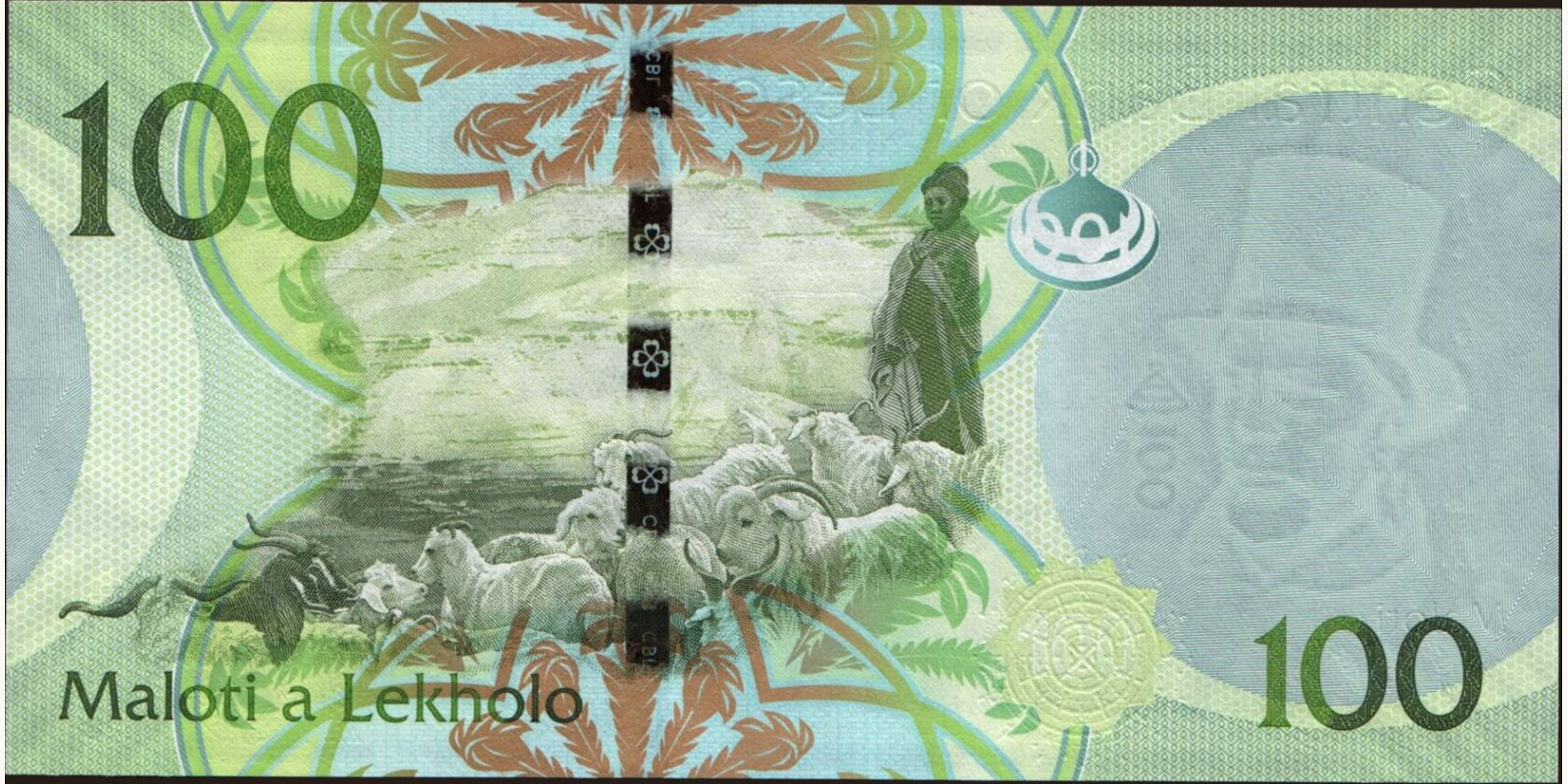 100 maloti Lesotho 2010 — Back side