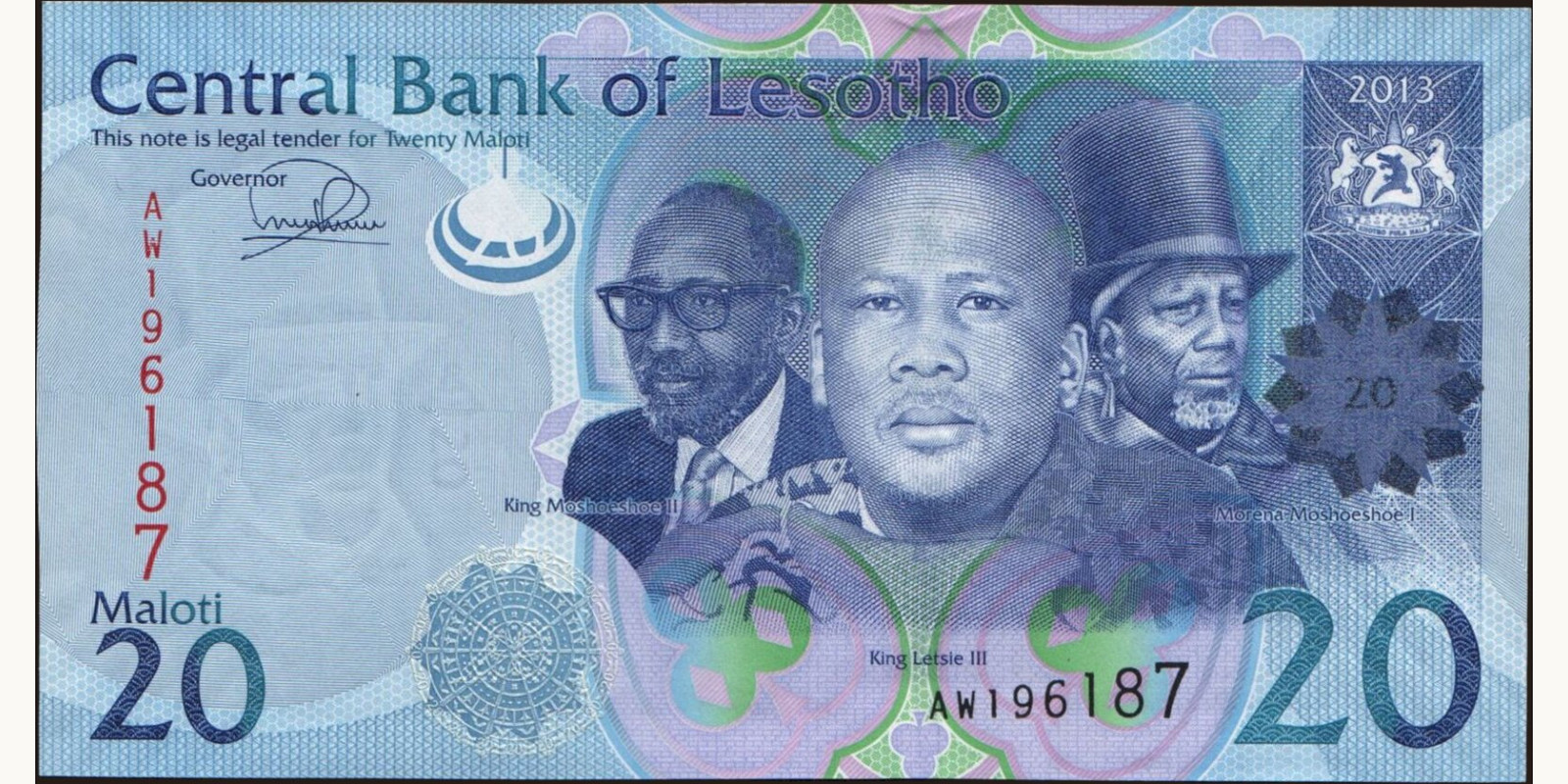 20 maloti Лесото 2013 — Лицевая сторона