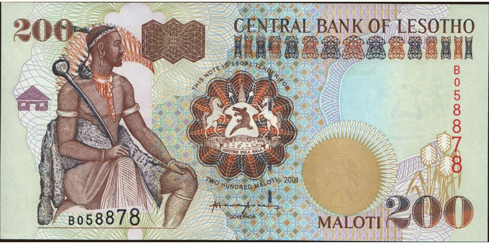 200 maloti Лесото 2001 — Лицевая сторона